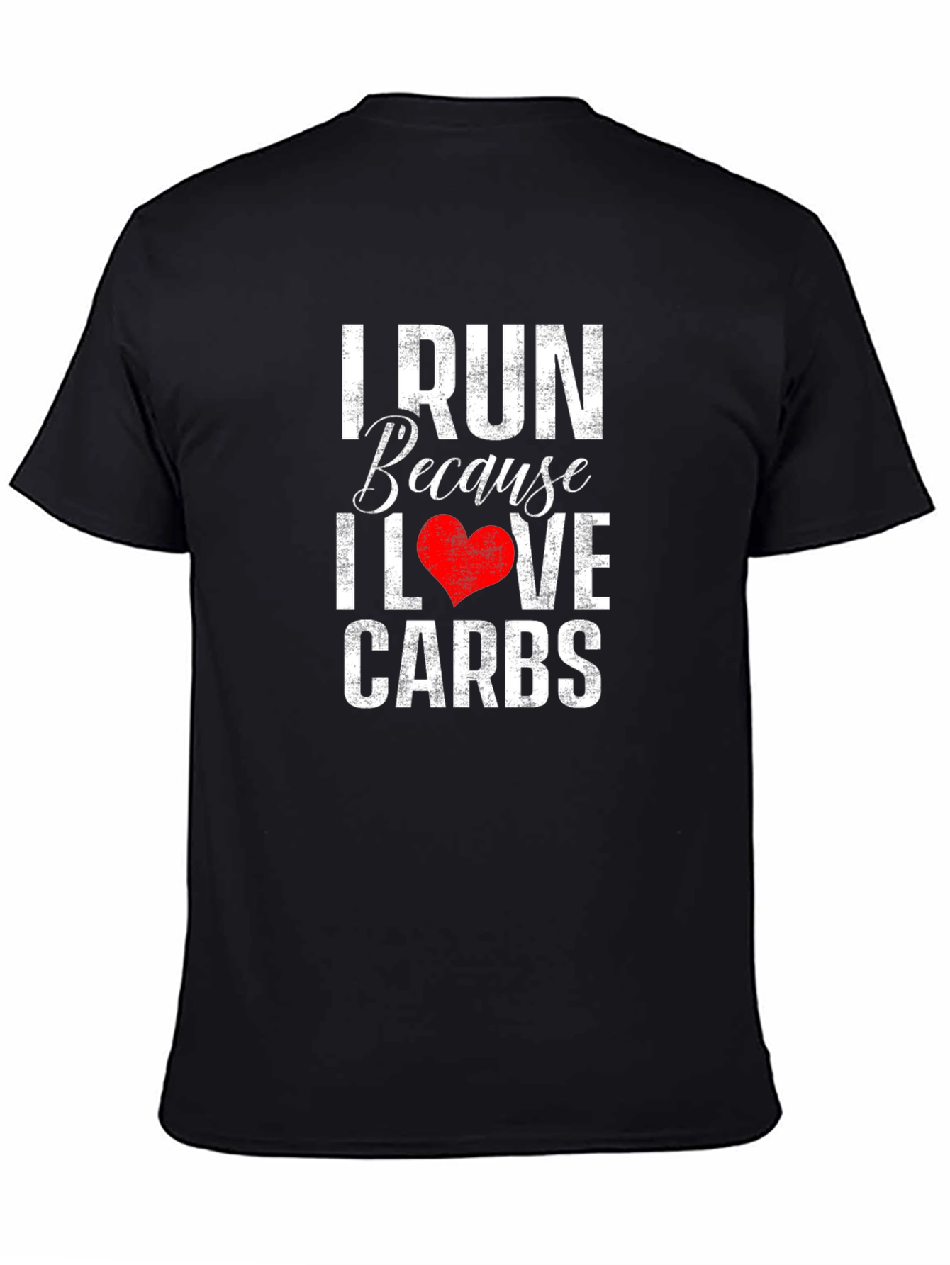 Black I Run Because I Love Carbs Graphic T-Shirt view 4