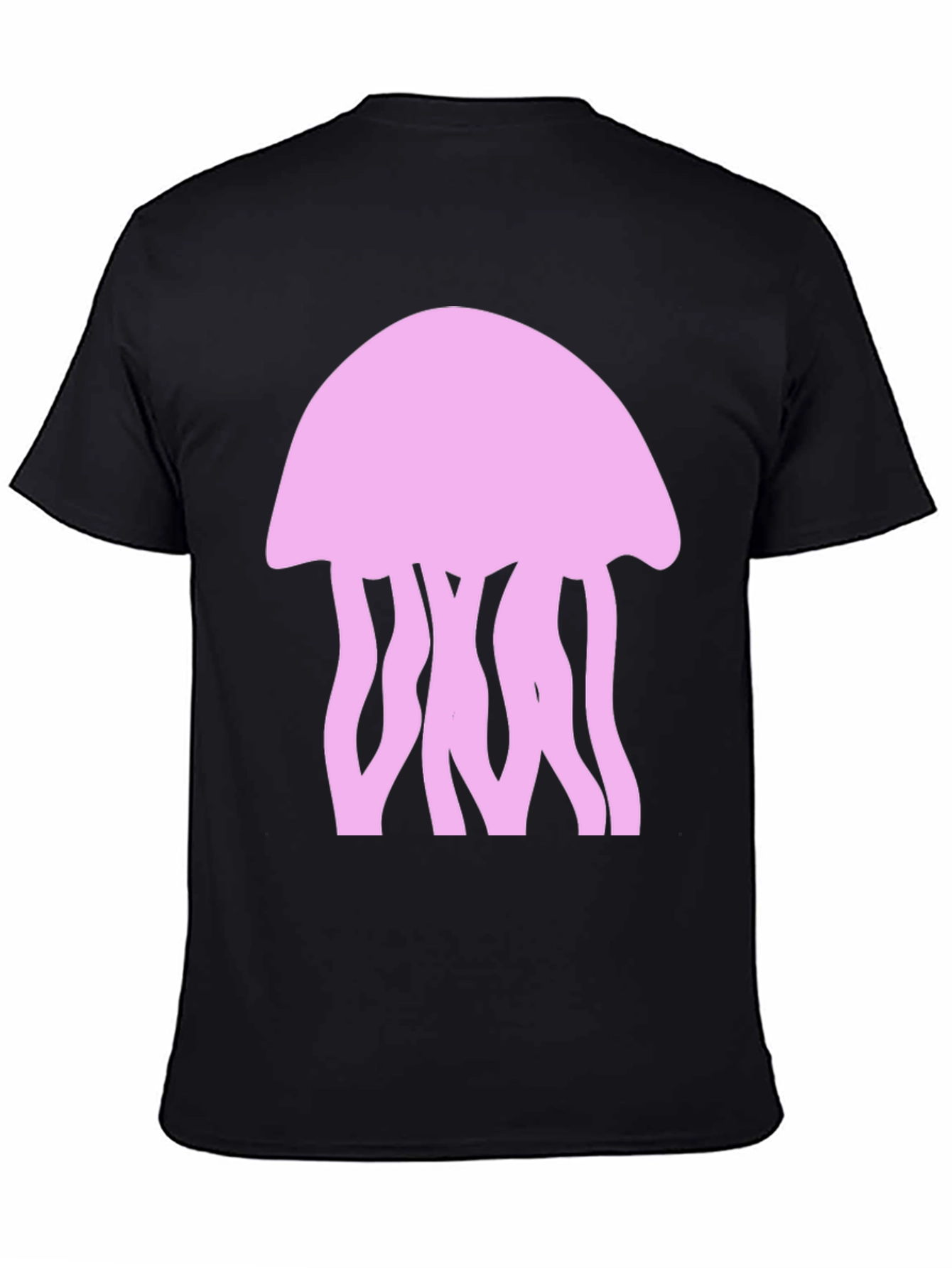 Black Jellyfish Graphic Tee - Black Cotton T-Shirt view 4