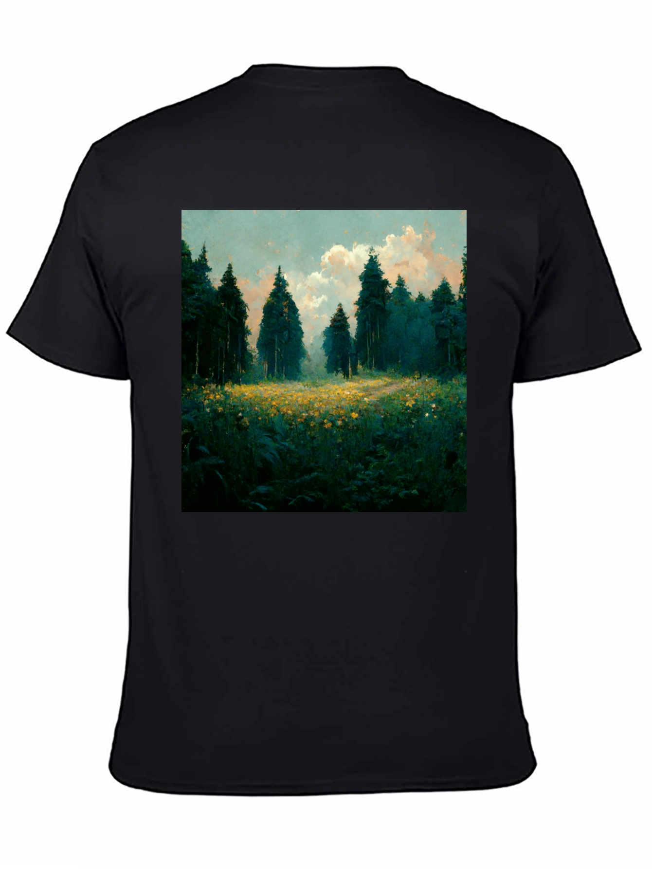 Black Nature Forest T-Shirt view 4