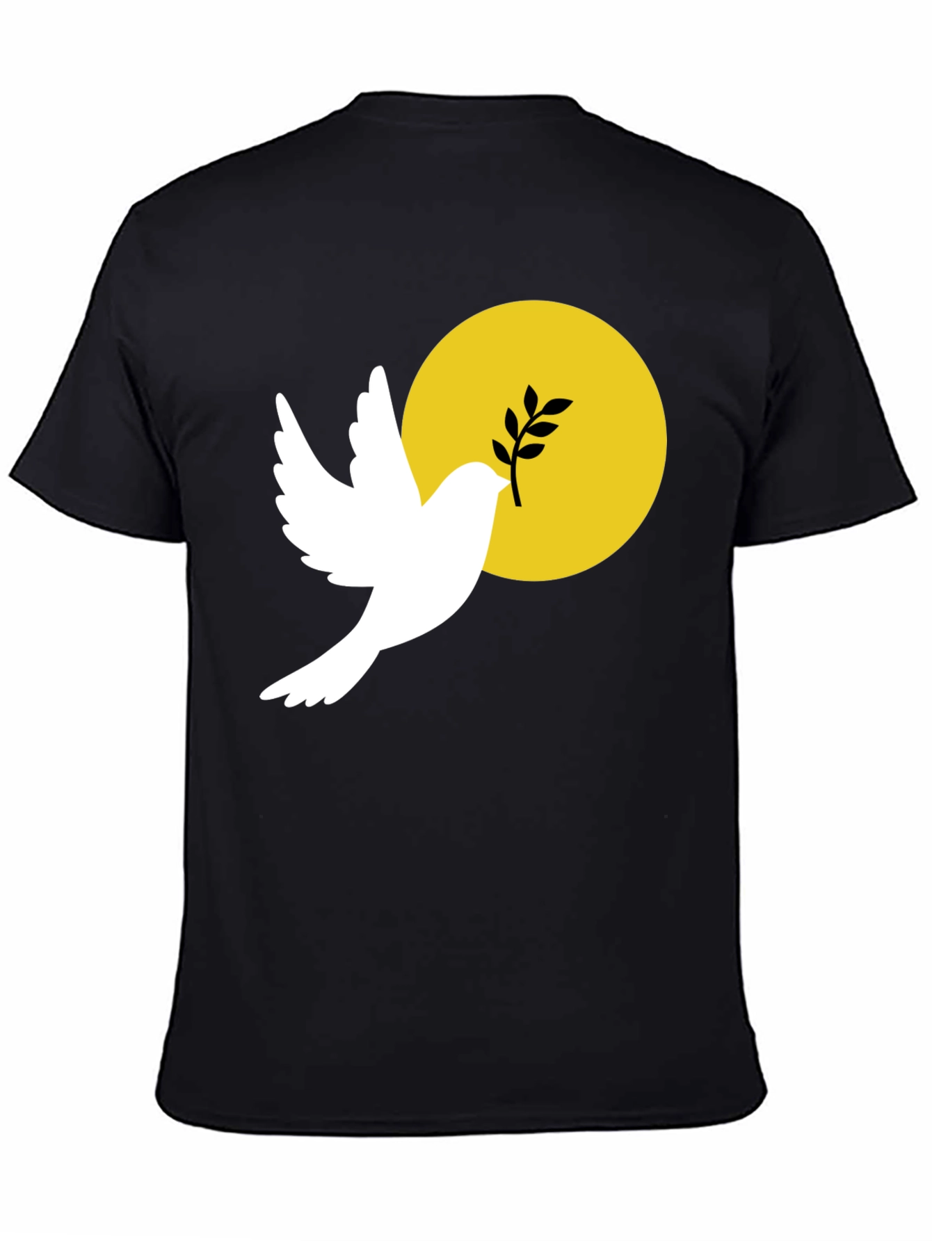 Black Peace Dove Graphic T-Shirt - Black Cotton Blend view 4