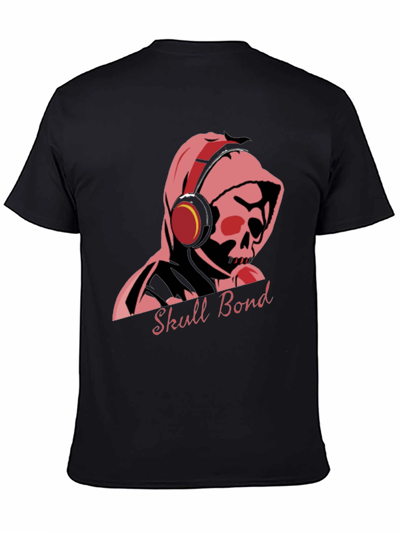 Skull Bond Graphic Tee - Cool Black Cotton T-Shirt - 4