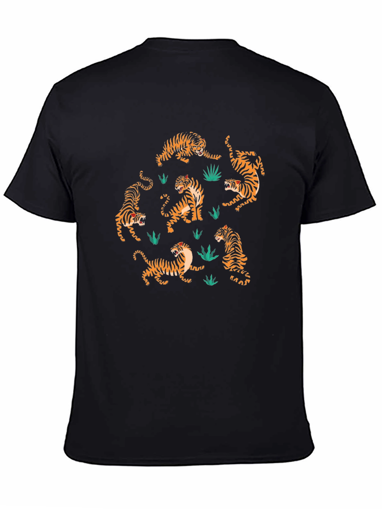 Black Tiger Print Black T-Shirt: Stylish Animal Design view 4