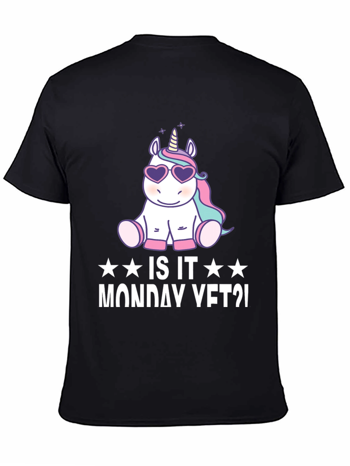 Black Unicorn Heart Glasses T-Shirt - Is It Monday Yet? view 4