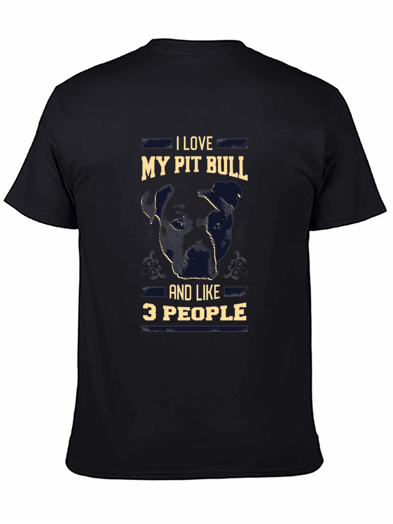 Black I Love My Pit Bull T-Shirt view 4