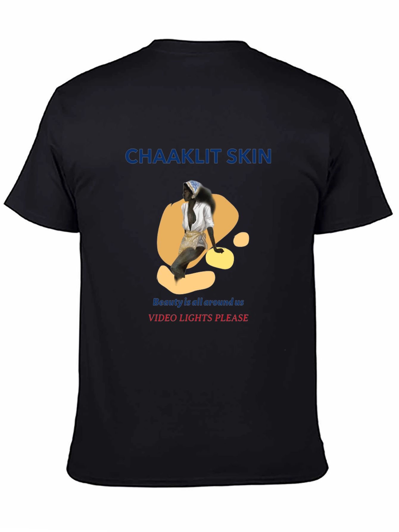 Black Unique Graphic T-Shirt - 'Chaaklit Skin' Design view 4