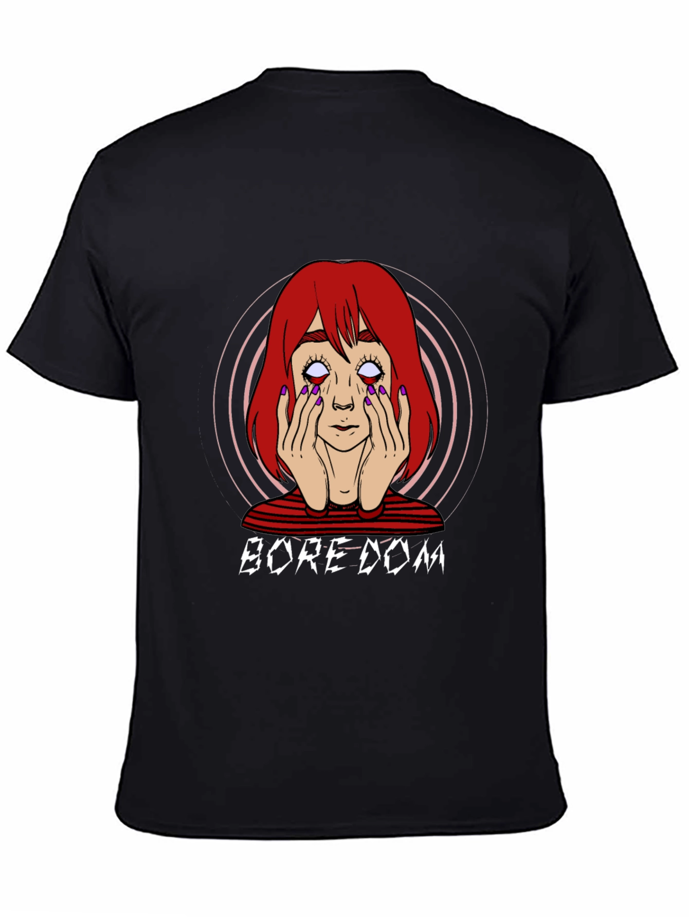 Black Boredom Graphic T-Shirt - Unisex Black Tee view 4