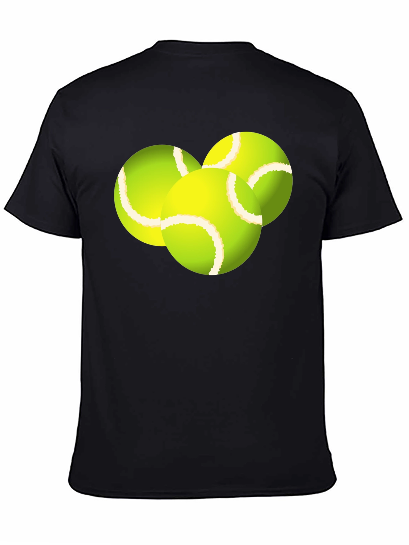 Tennis Balls Graphic Tee - Black Cotton T-Shirt - 4