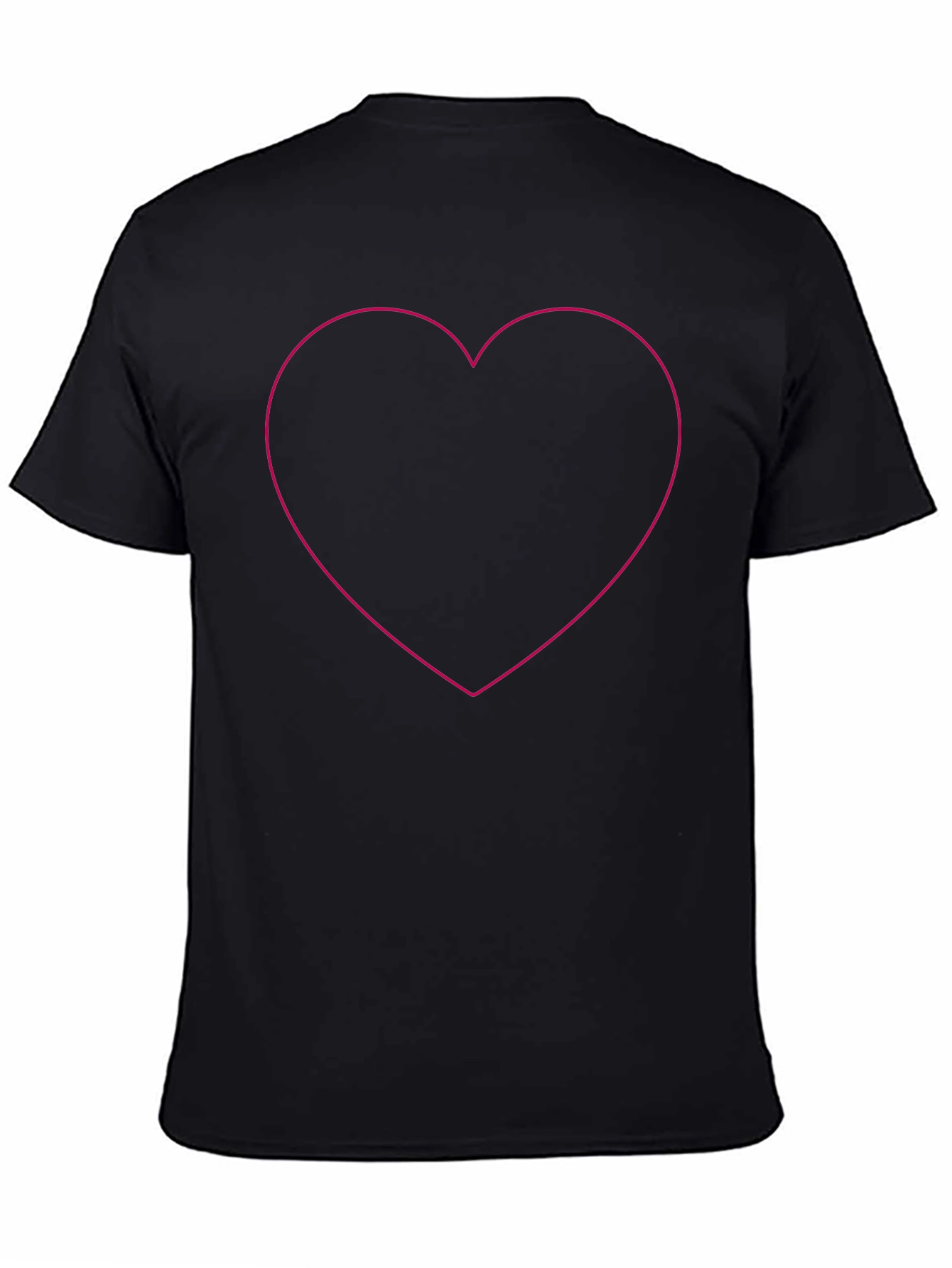 Black Black Heart Outline Tee - Stylish Graphic T-Shirt view 4