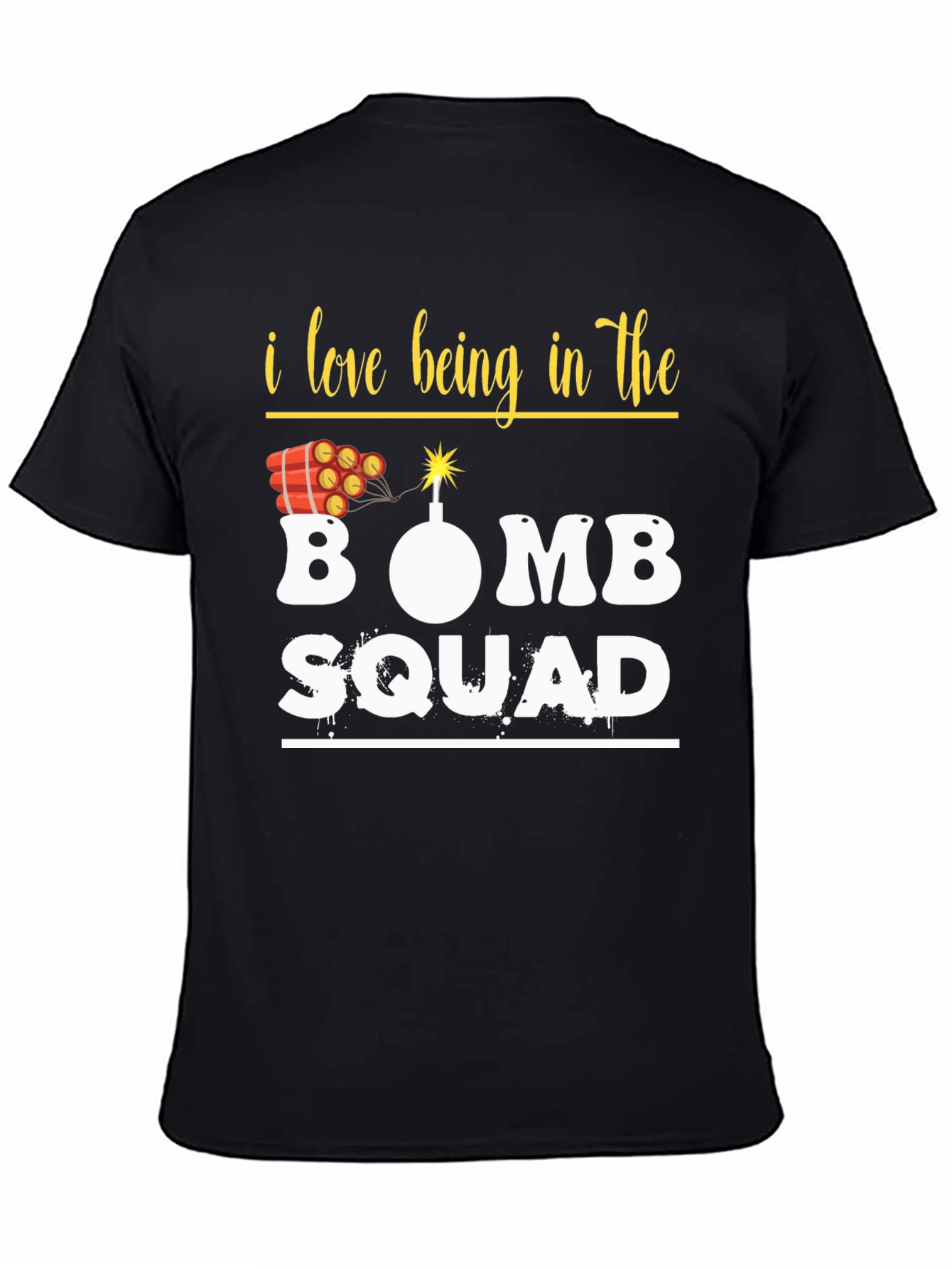 Black Bomb Squad Graphic Tee - Explosive Humor T-Shirt view 4