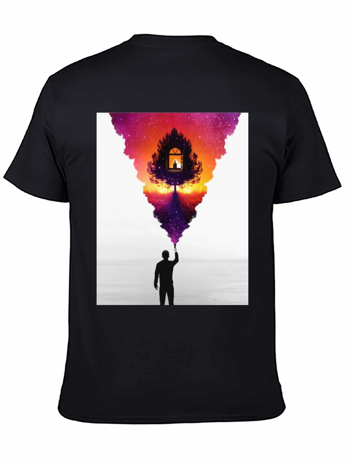 Black Dreamscape Graphic Tee - Men's Black T-Shirt view 4