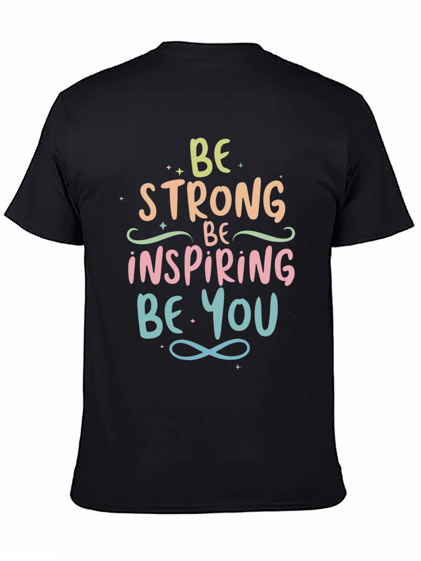 Black Inspirational Graphic Tee - Be Strong, Be You view 4