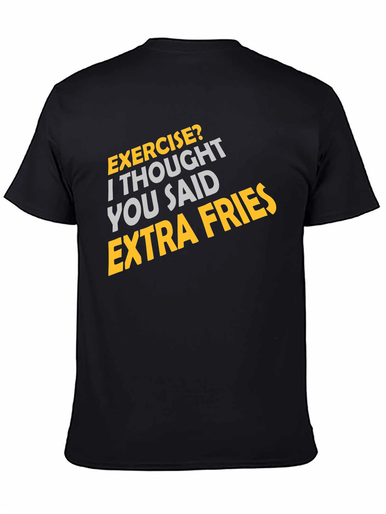 Black Exercise? Extra Fries Graphic Tee view 4