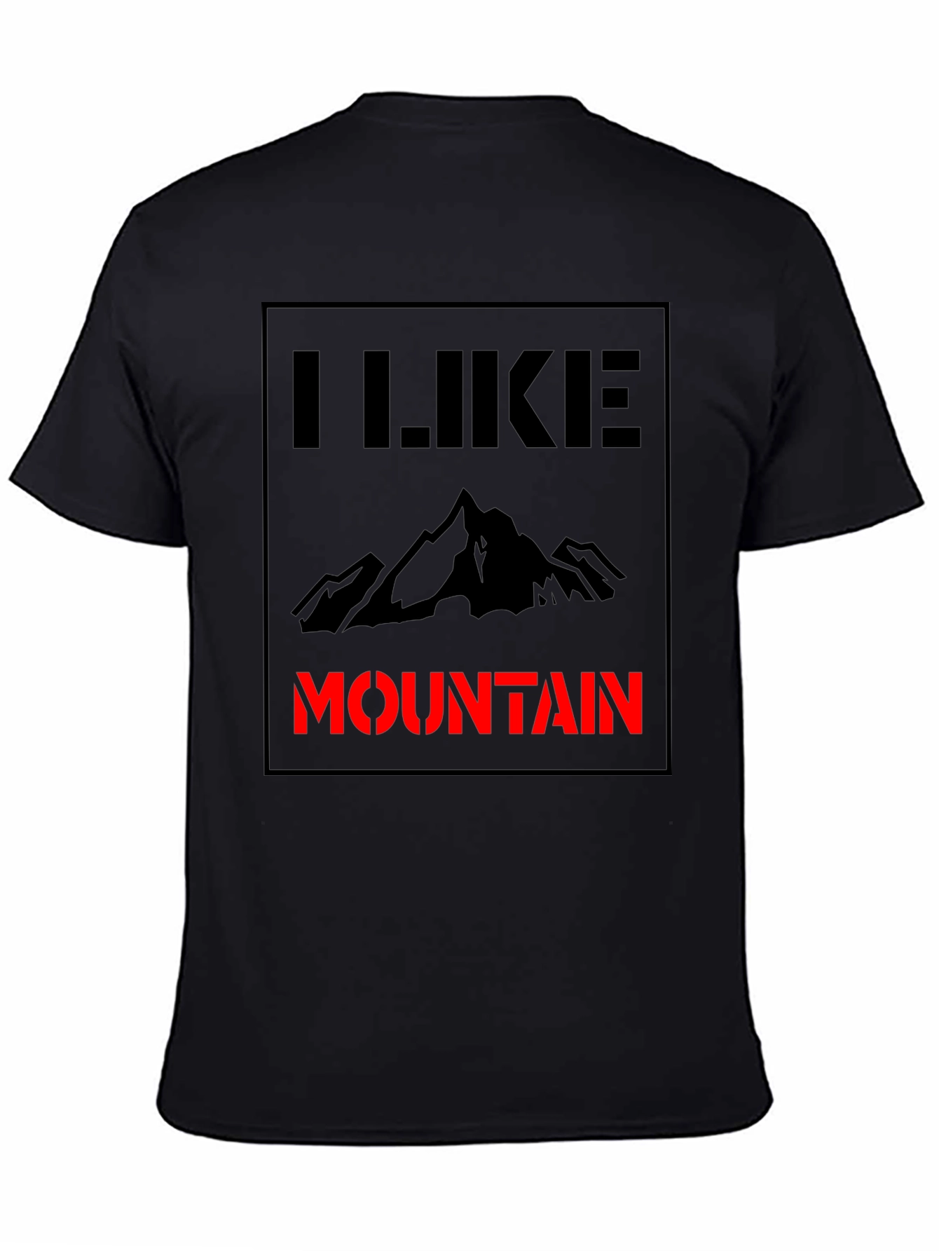 Black I Like Mountain Black T-Shirt view 4