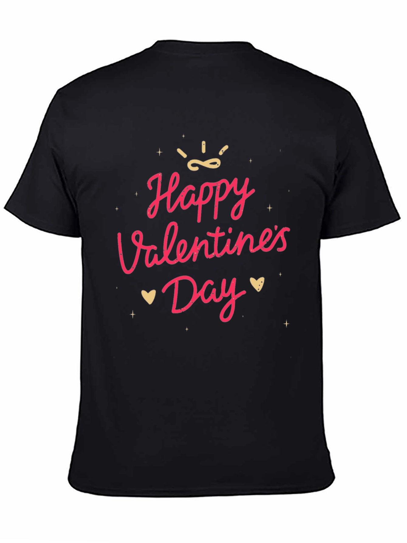 Black Happy Valentine's Day Graphic Tee - Soft Cotton Blend view 4