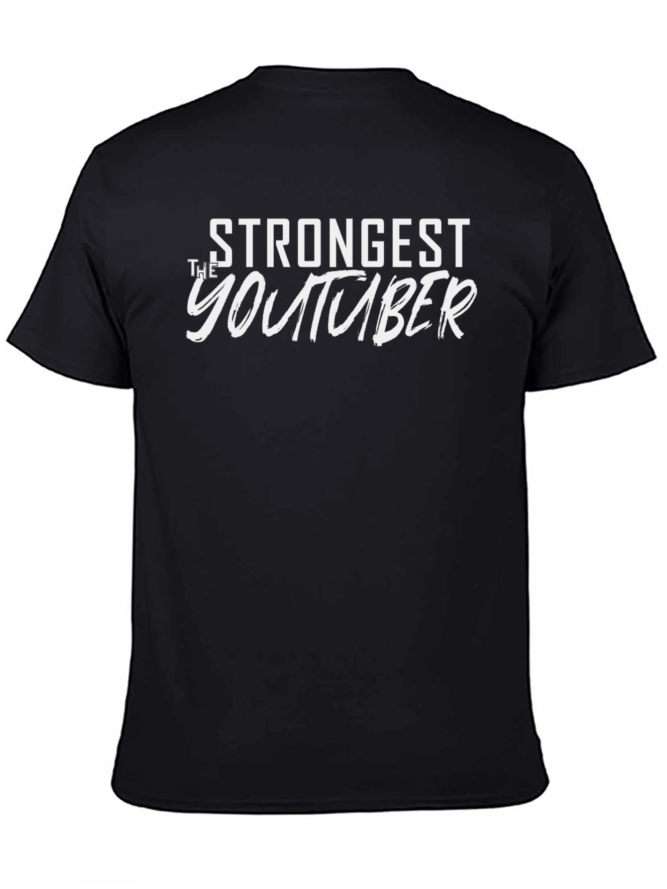 Black Strongest Youtuber Graphic Black Tee view 4