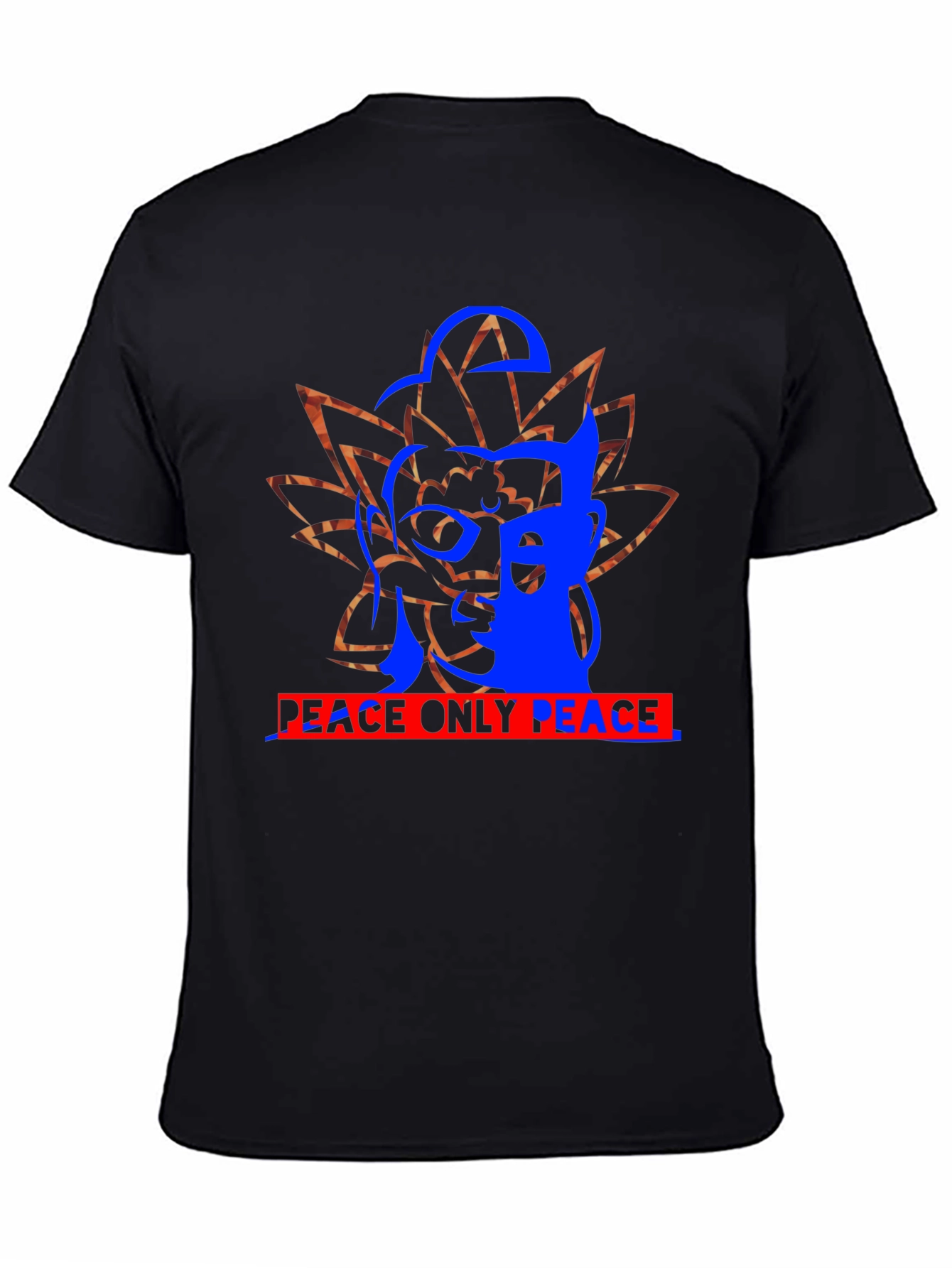 Black Peace Only Peace Graphic Black T-Shirt view 4