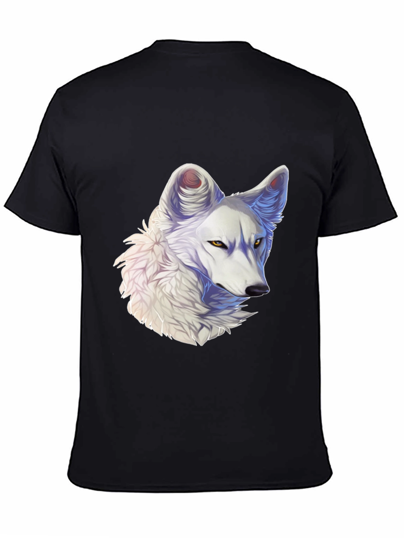 Black Arctic Wolf Graphic Tee - Black Cotton Blend view 4