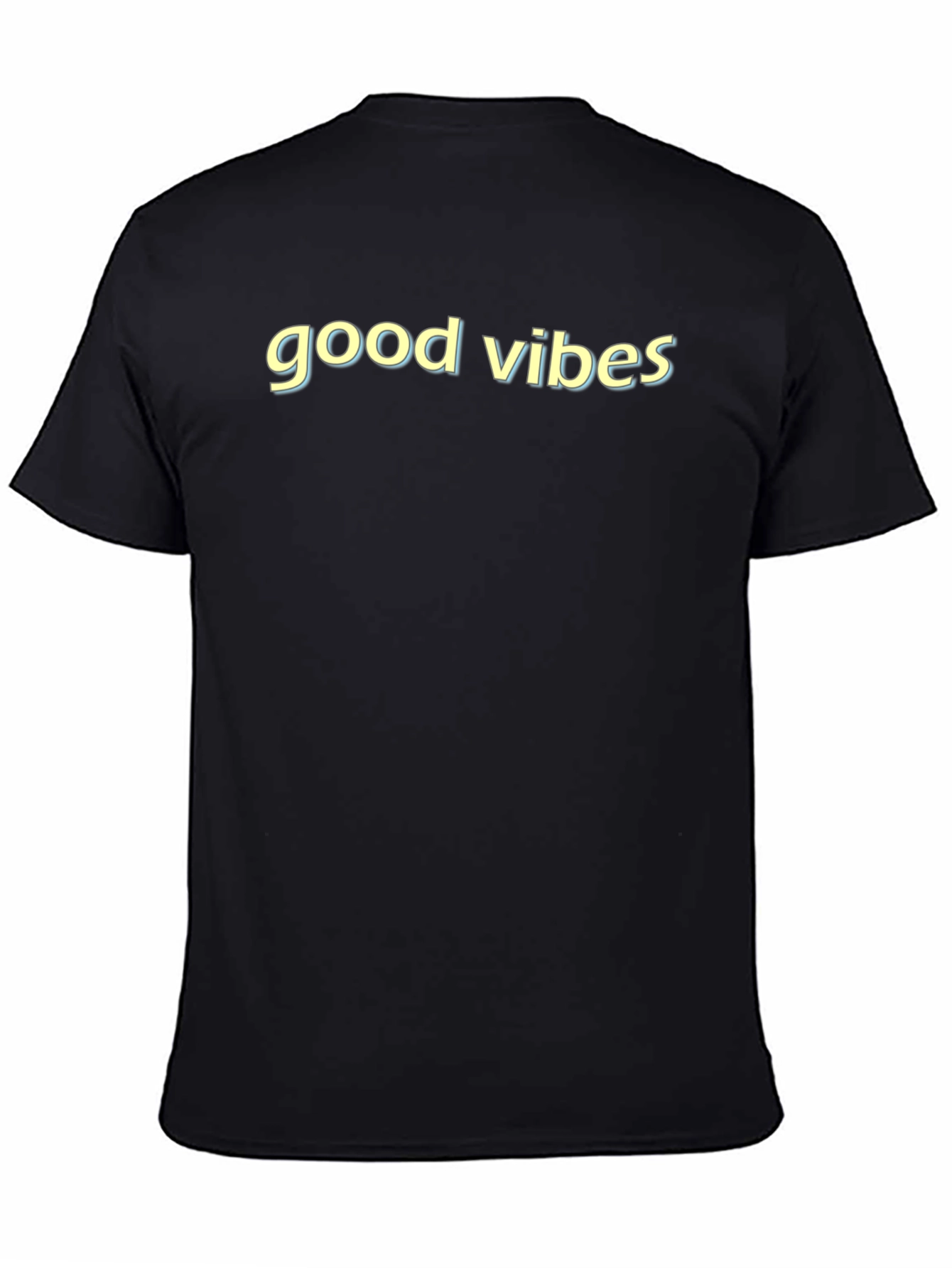 Black Good Vibes Black Graphic Tee view 4