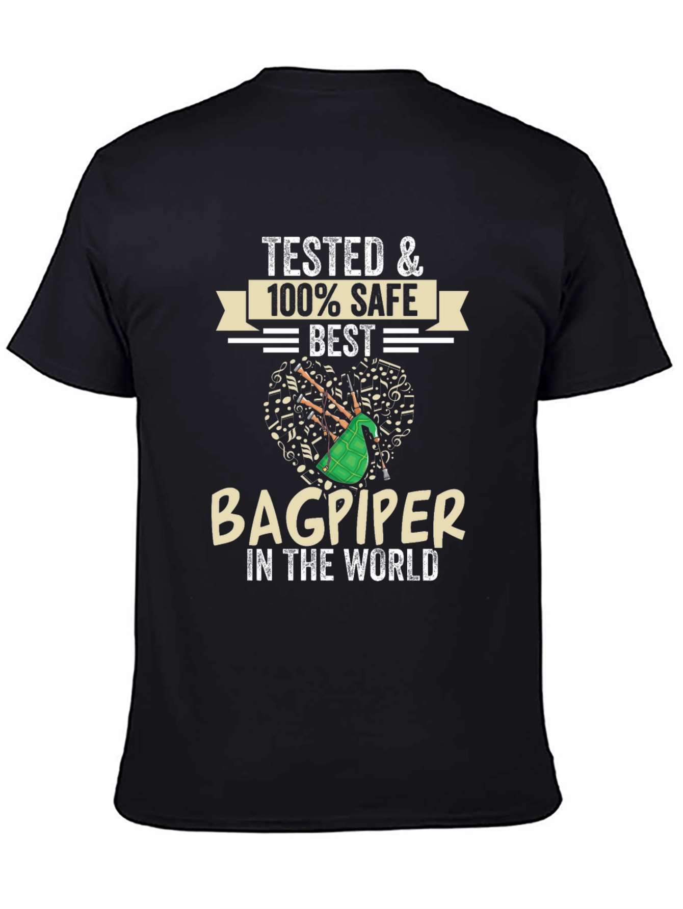 Black Best Bagpiper T-Shirt - Tested & 100% Safe, Music Lover Gift view 4