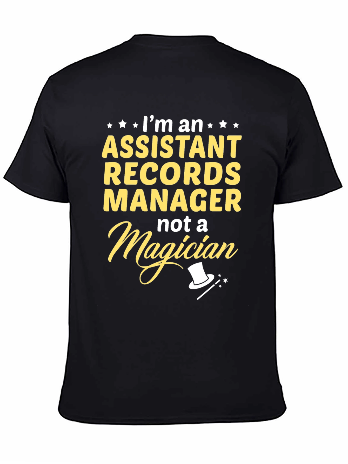 Black Assistant Records Manager T-Shirt, Funny Job Tee view 4