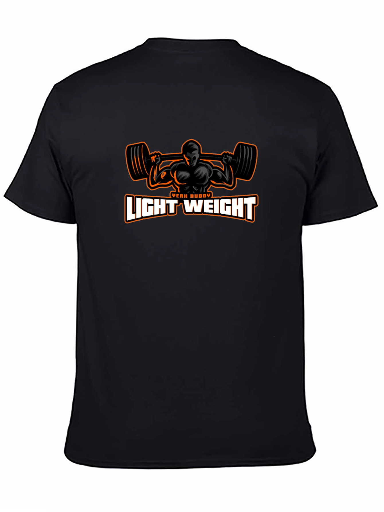 Light Weight, Yeah Buddy! Men's Black T-Shirt - 4