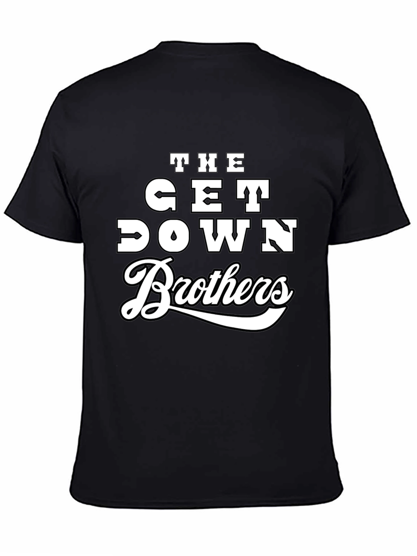 Black The Get Down Brothers Graphic Tee - Trendy Black T-Shirt view 4