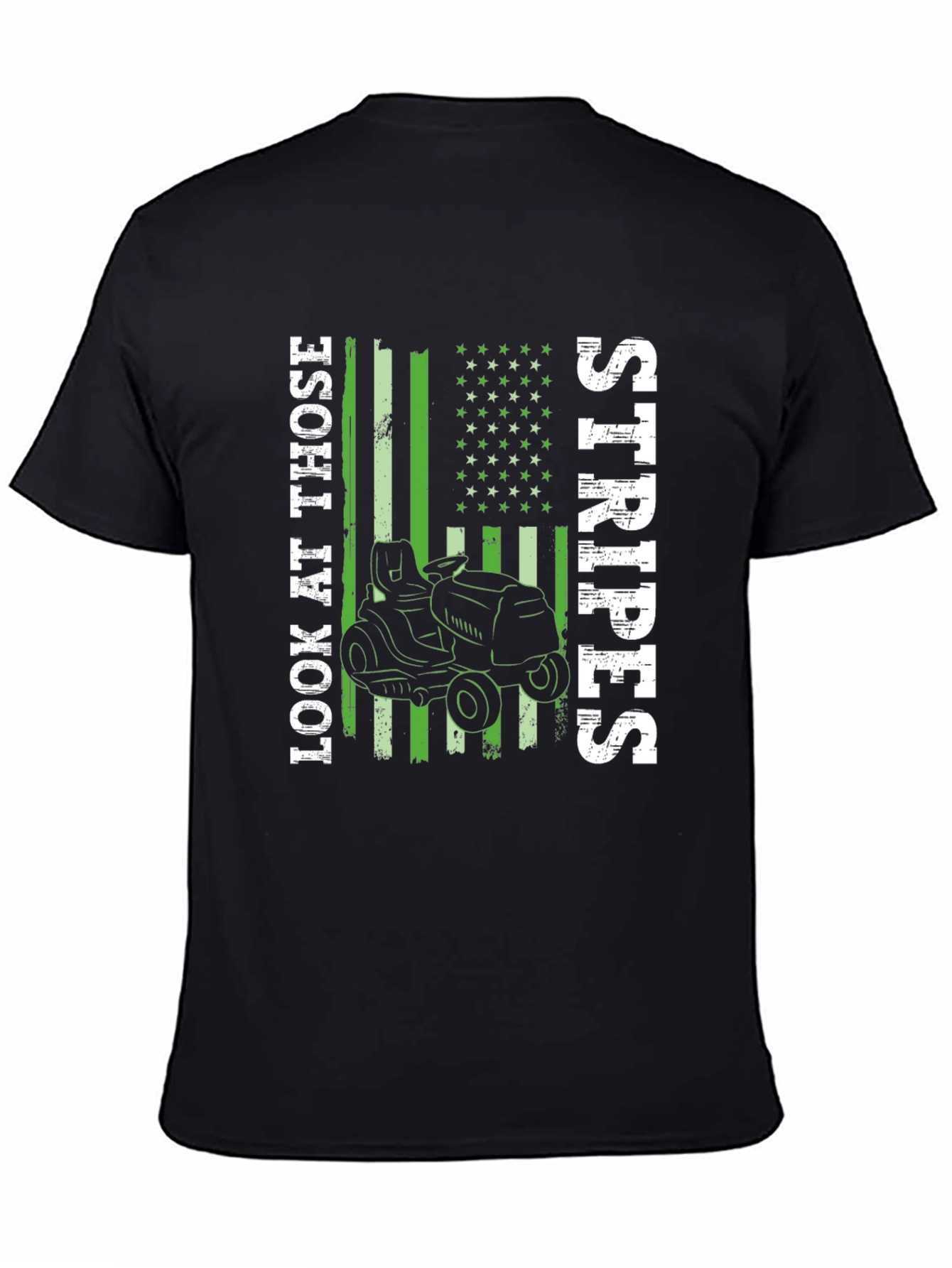 Black Lawn Mowing Stripes T-Shirt view 4