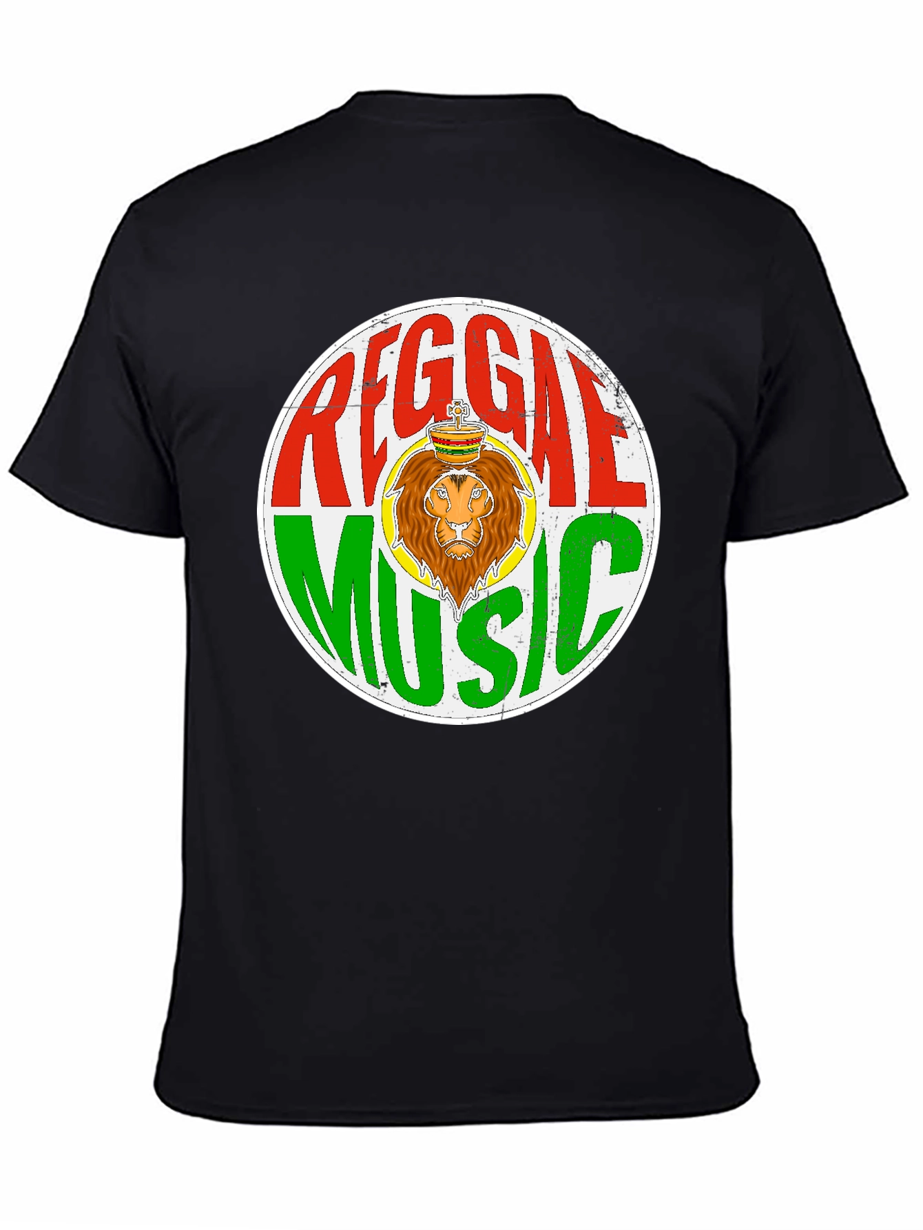 Black Reggae Music Lion Graphic T-Shirt view 4