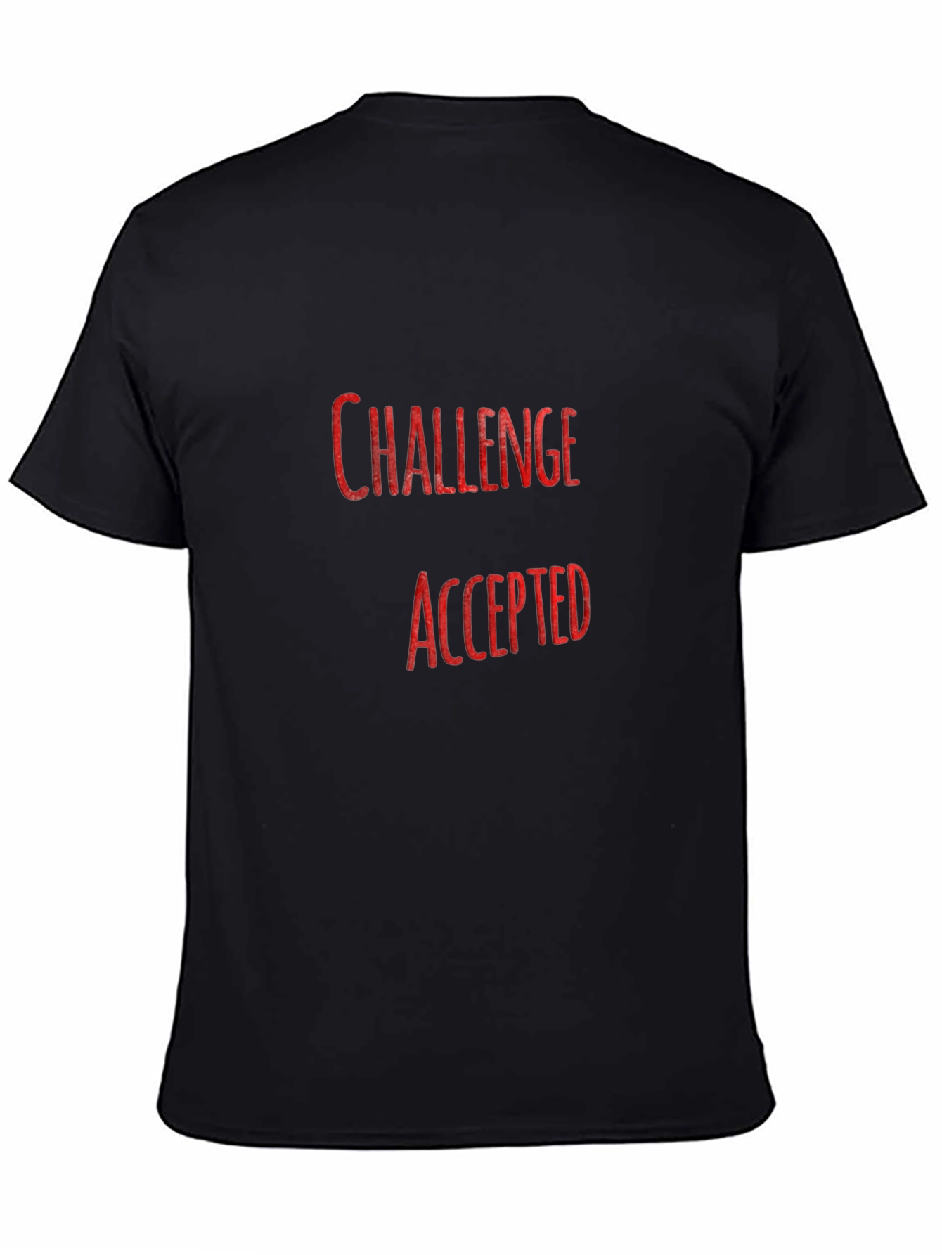 Black Challenge Accepted Graphic Tee - Black Cotton T-Shirt view 4