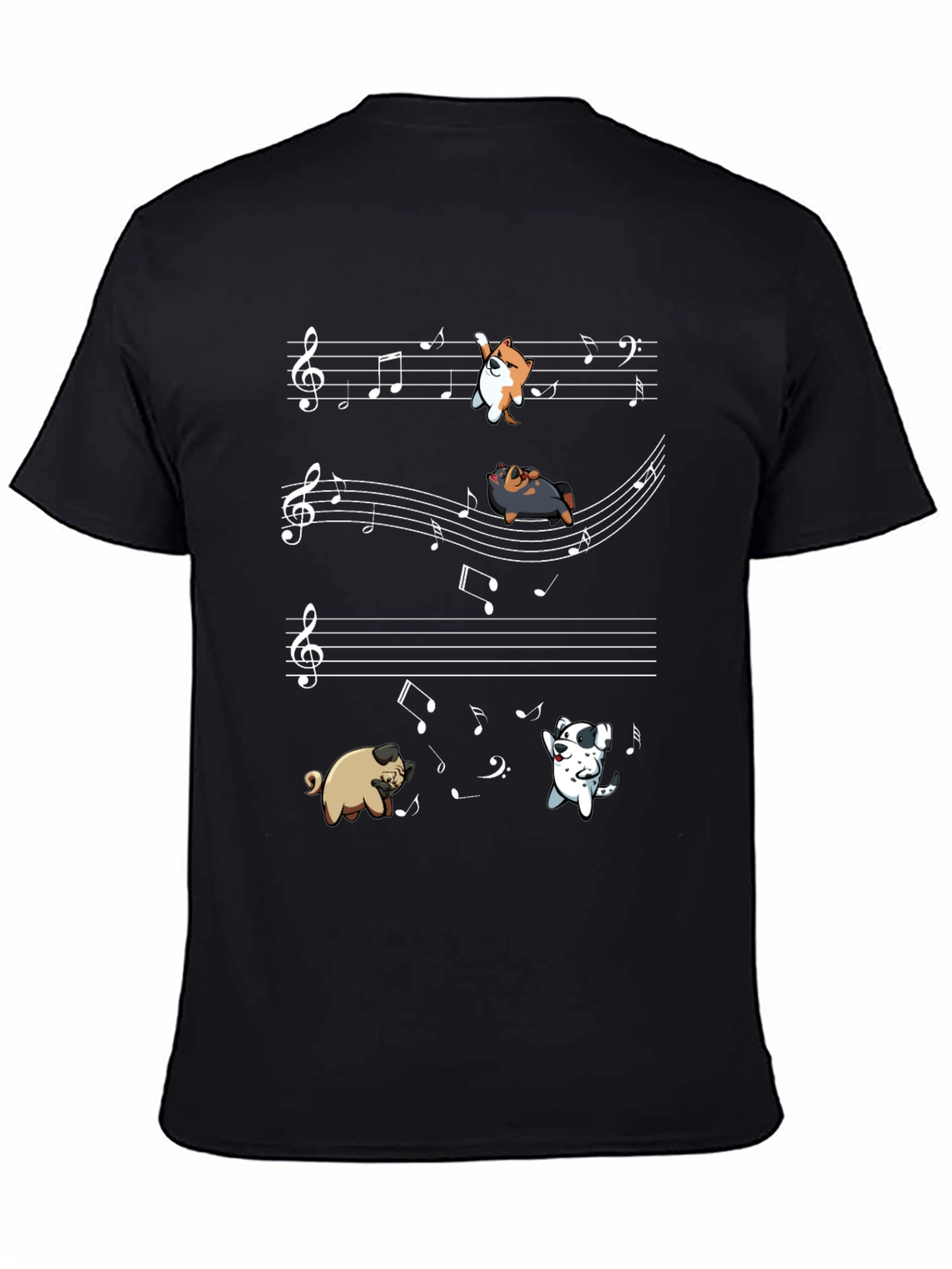 Black Dog Musical Notes T-Shirt view 4