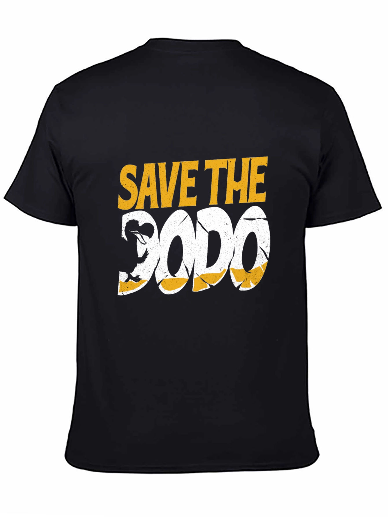 Black Save the Dodo Graphic Tee - Black Cotton T-Shirt view 4