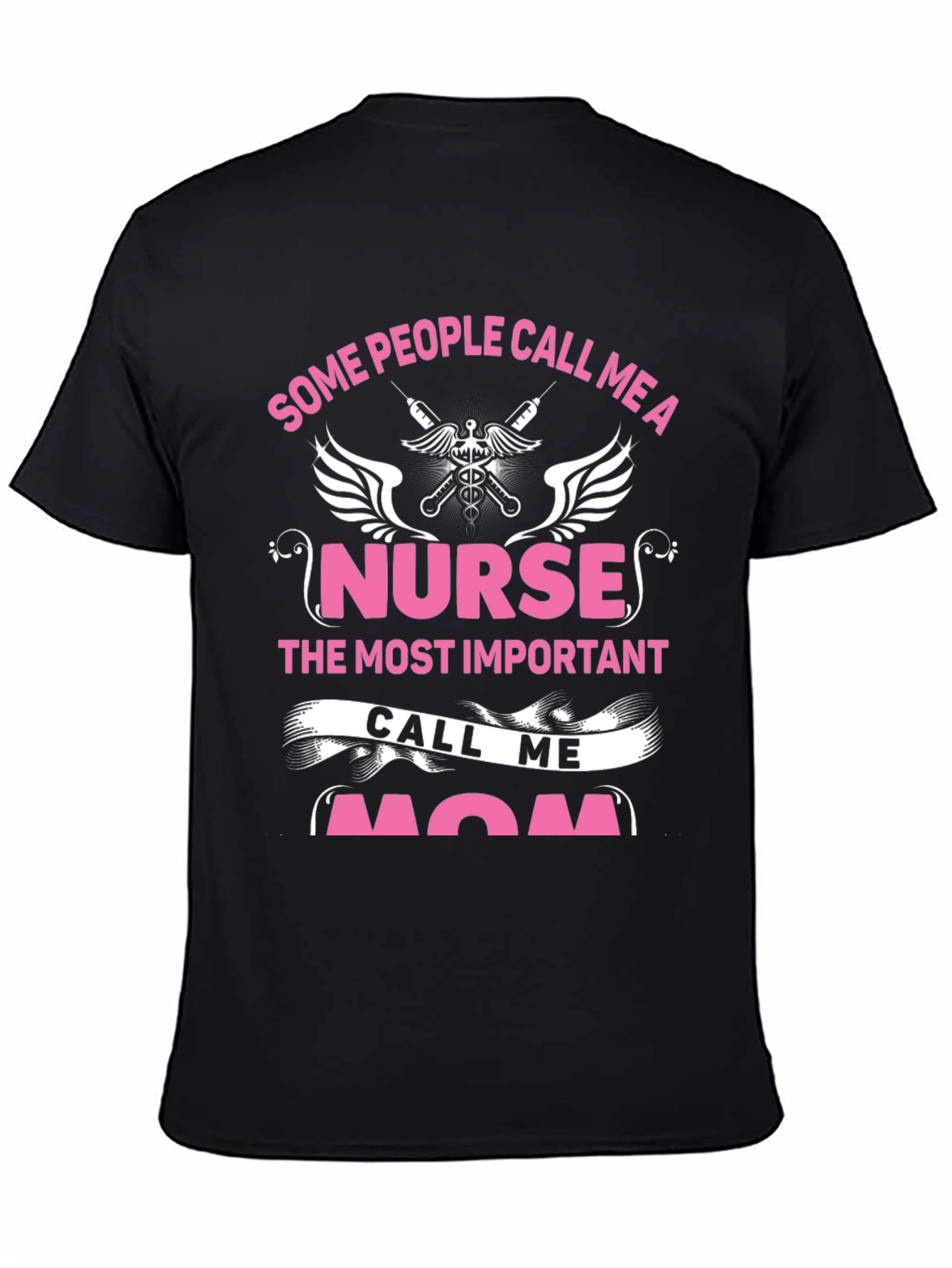 Black Nurse Mom Graphic Tee view 4