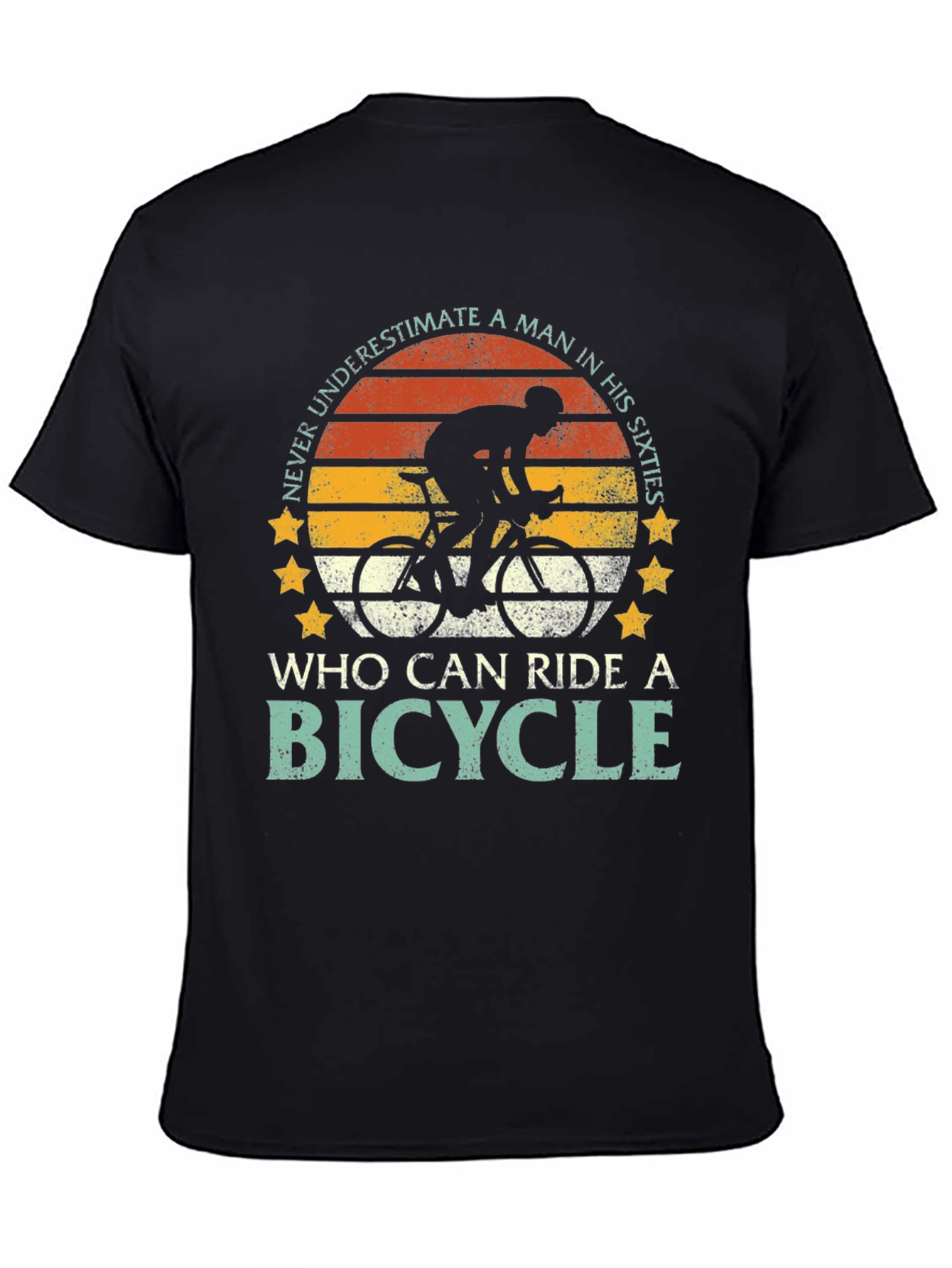 Black Never Underestimate Bicyclist T-Shirt view 4