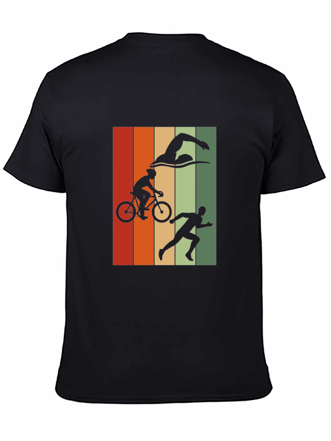 Black Triathlon Graphic T-Shirt - Black view 4