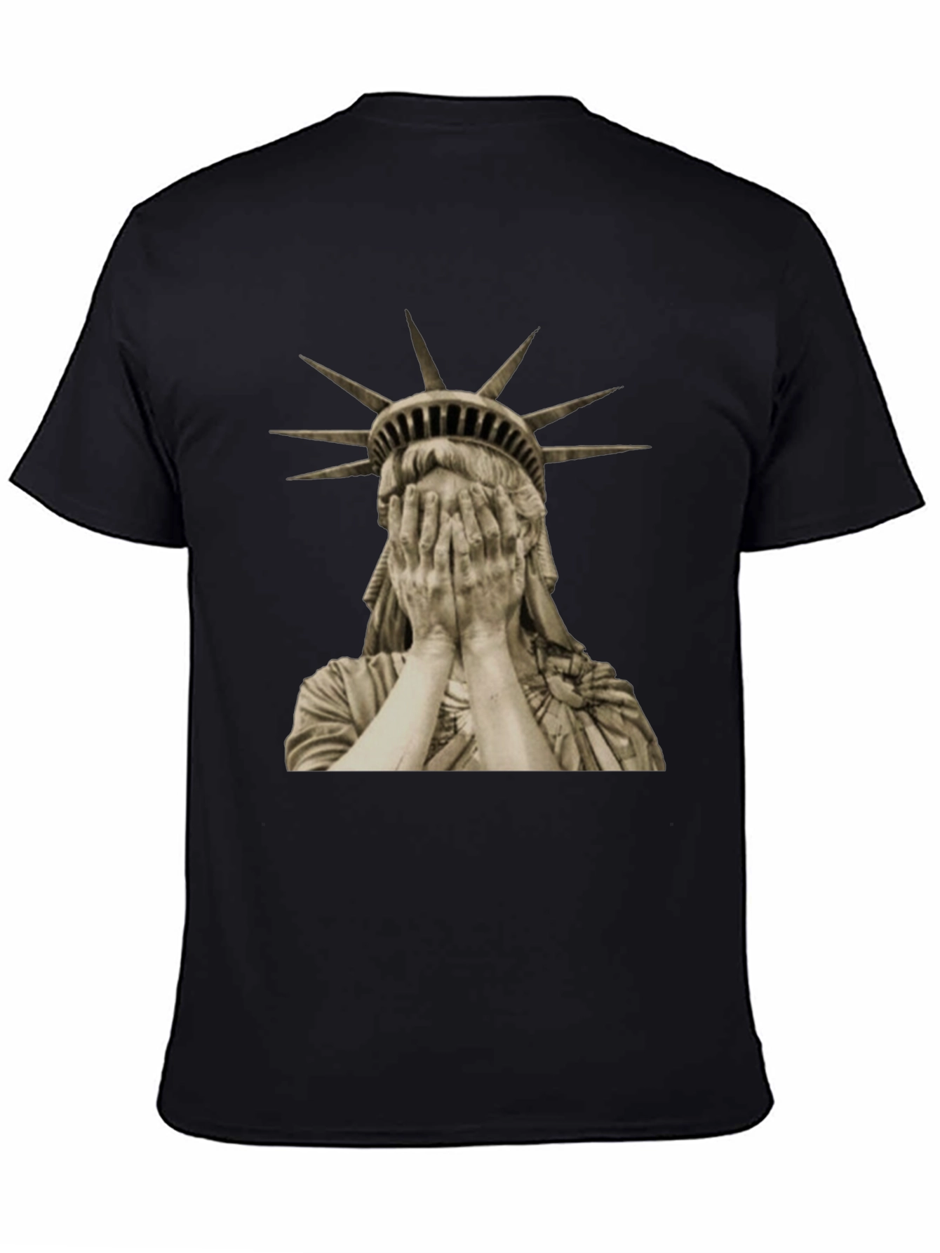 Black Statue of Liberty Crying Graphic Tee view 4