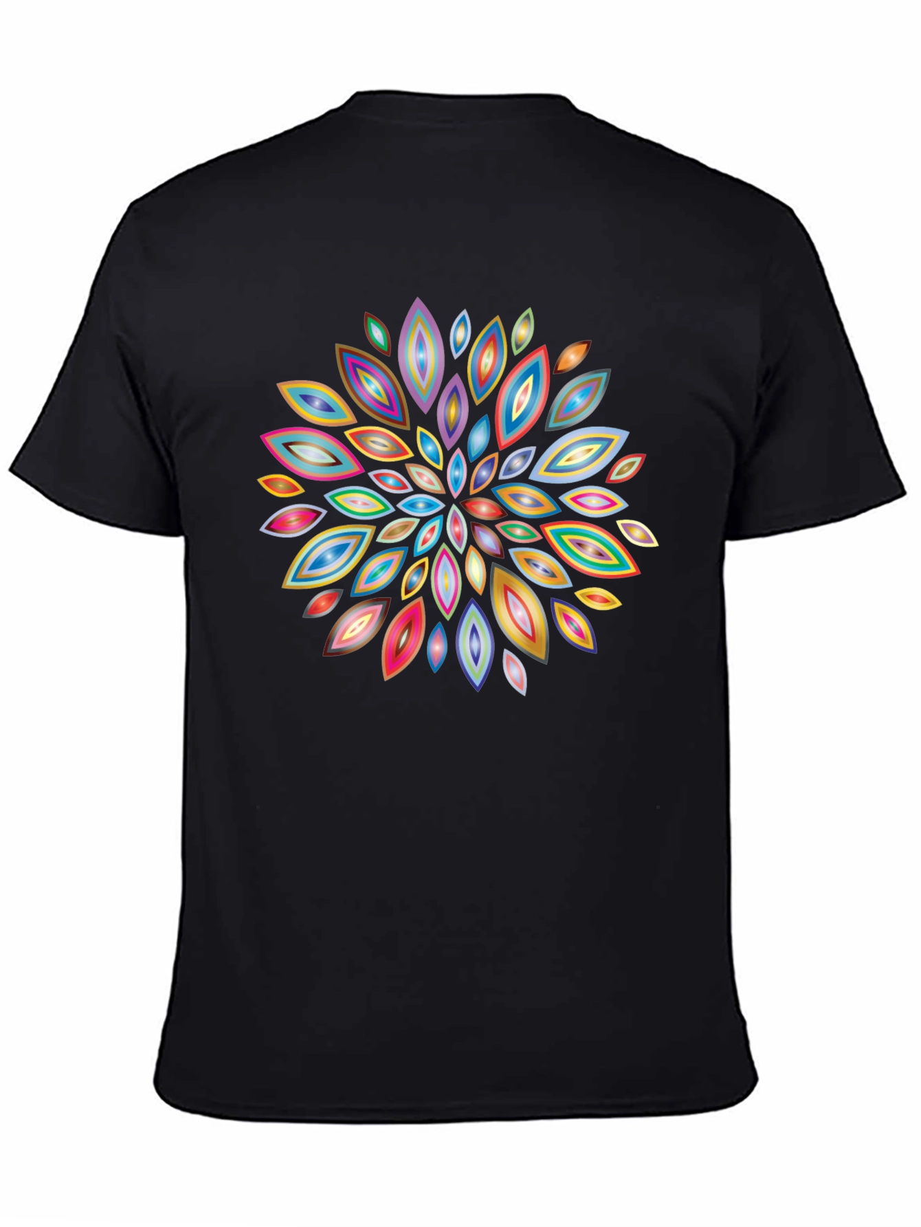 Black Abstract Floral Burst Graphic T-Shirt view 4