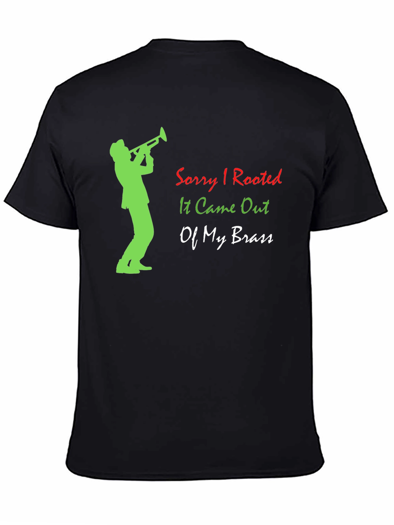 Black Sorry I Tooted T-Shirt Funny Trumpet Player Tee view 4