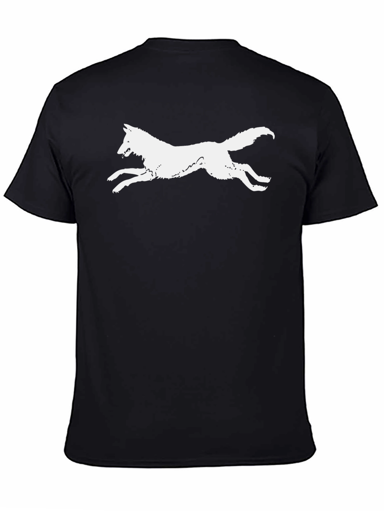 Black White Wolf Graphic Black T-Shirt view 4