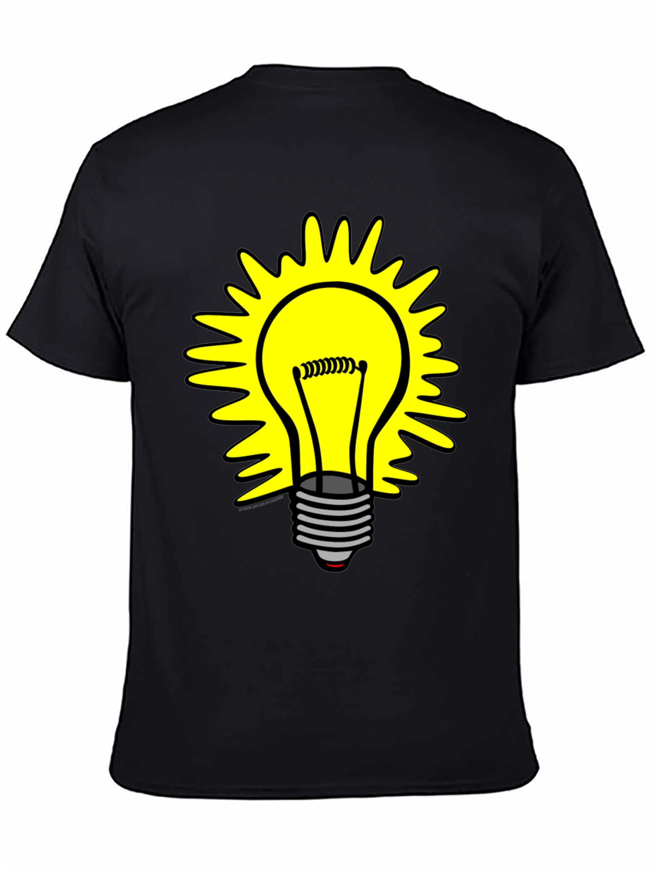 Black Bright Idea T-Shirt - Graphic Lightbulb Design view 4