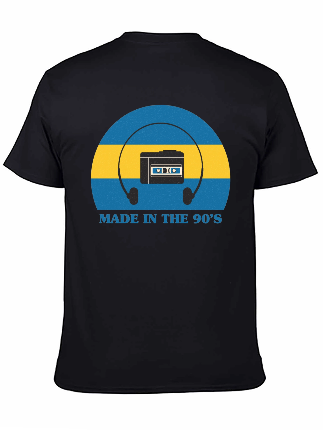 Black Retro 90s Cassette Player T-Shirt view 4