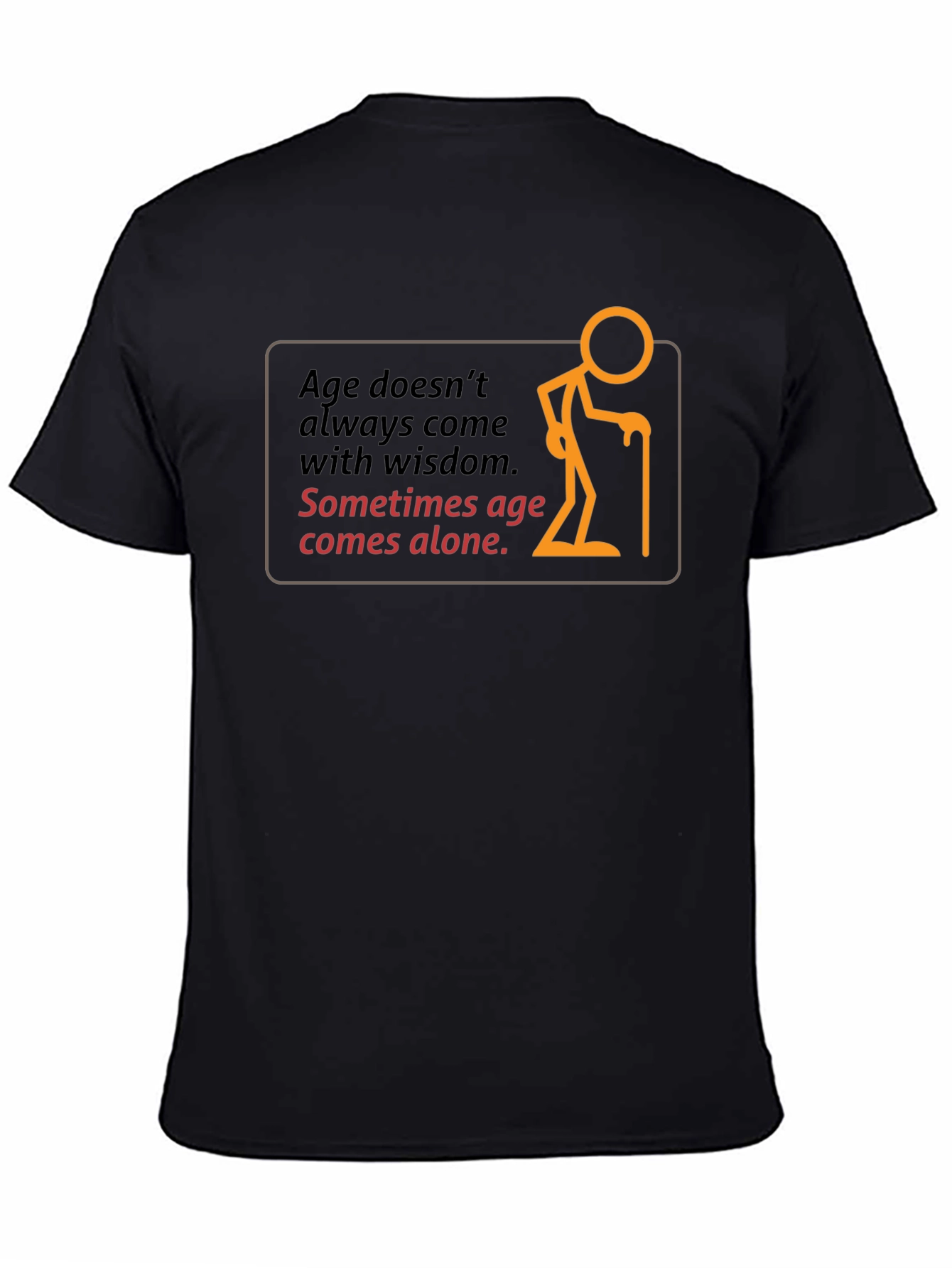 Black Age Alone Graphic Black T-Shirt view 4