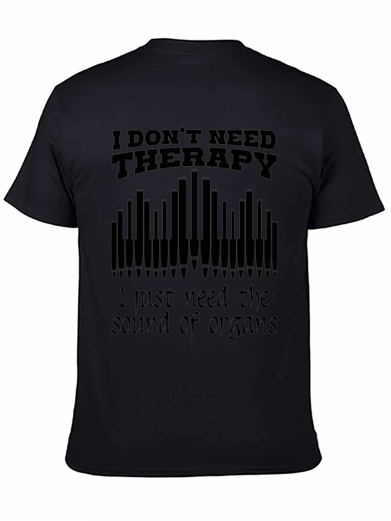 Black Organ Music Therapy T-Shirt view 4