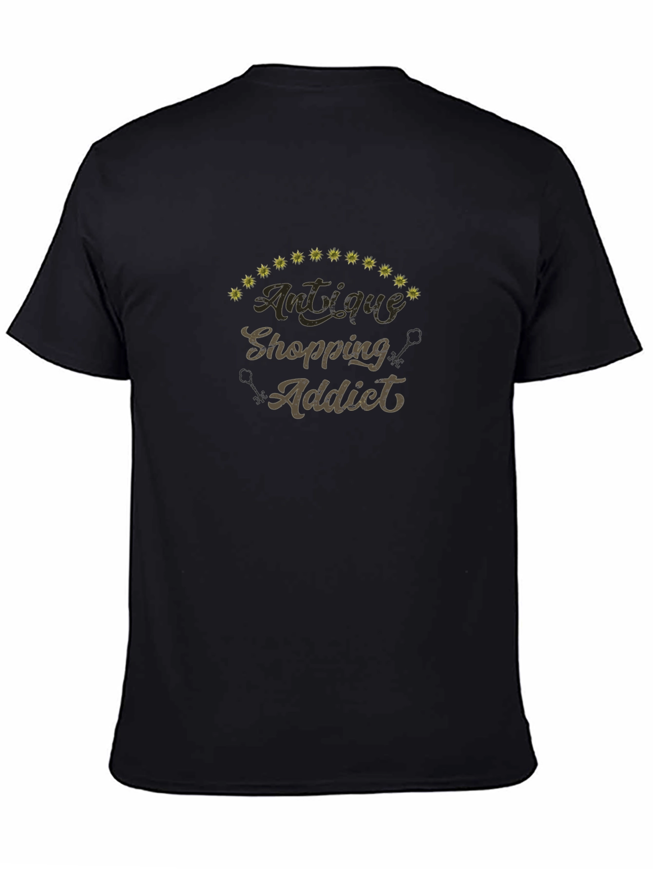 Black Antique Shopping Addict Black T-Shirt view 4
