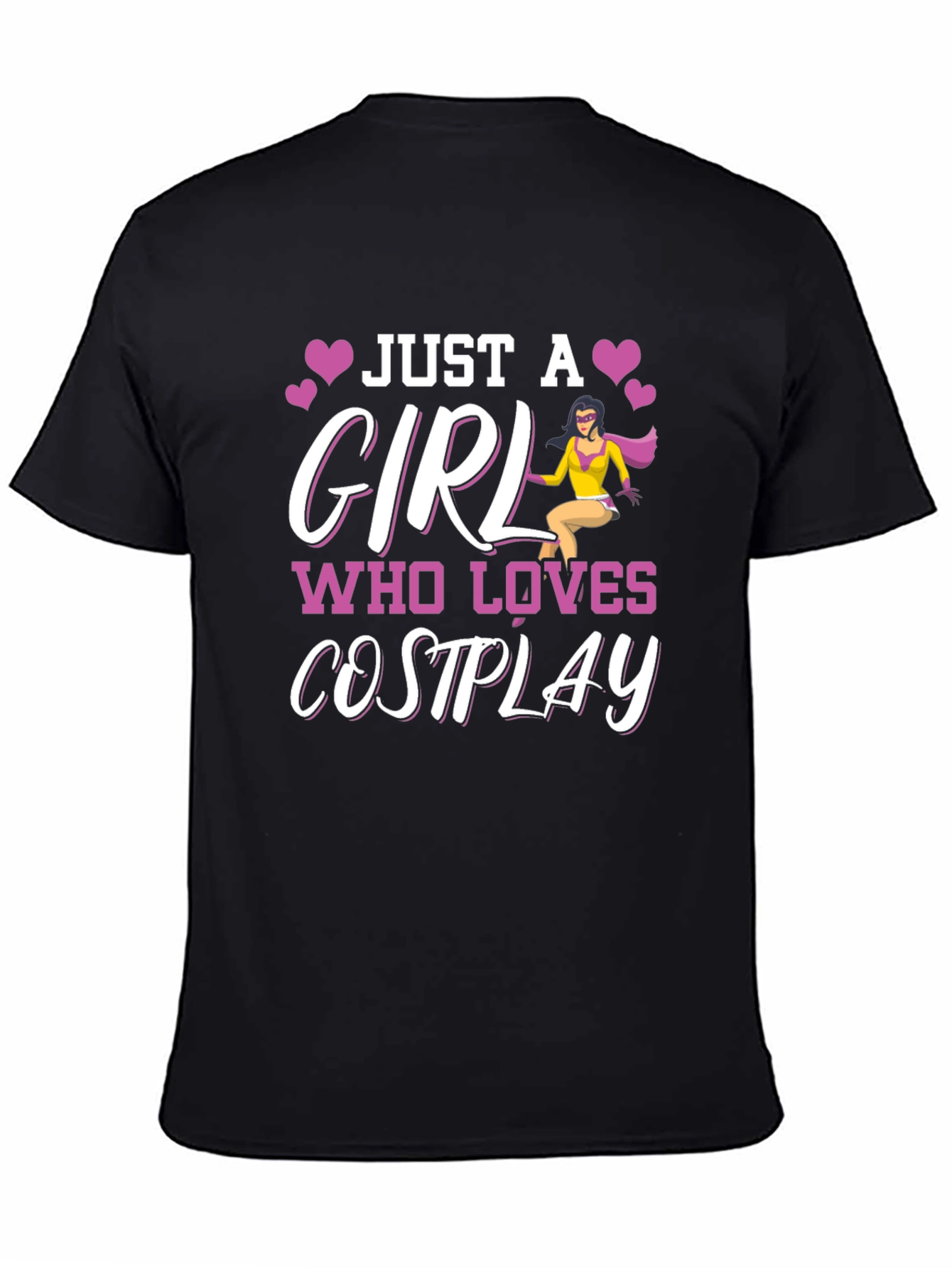 Black Just a Girl Who Loves Cosplay T-Shirt view 4