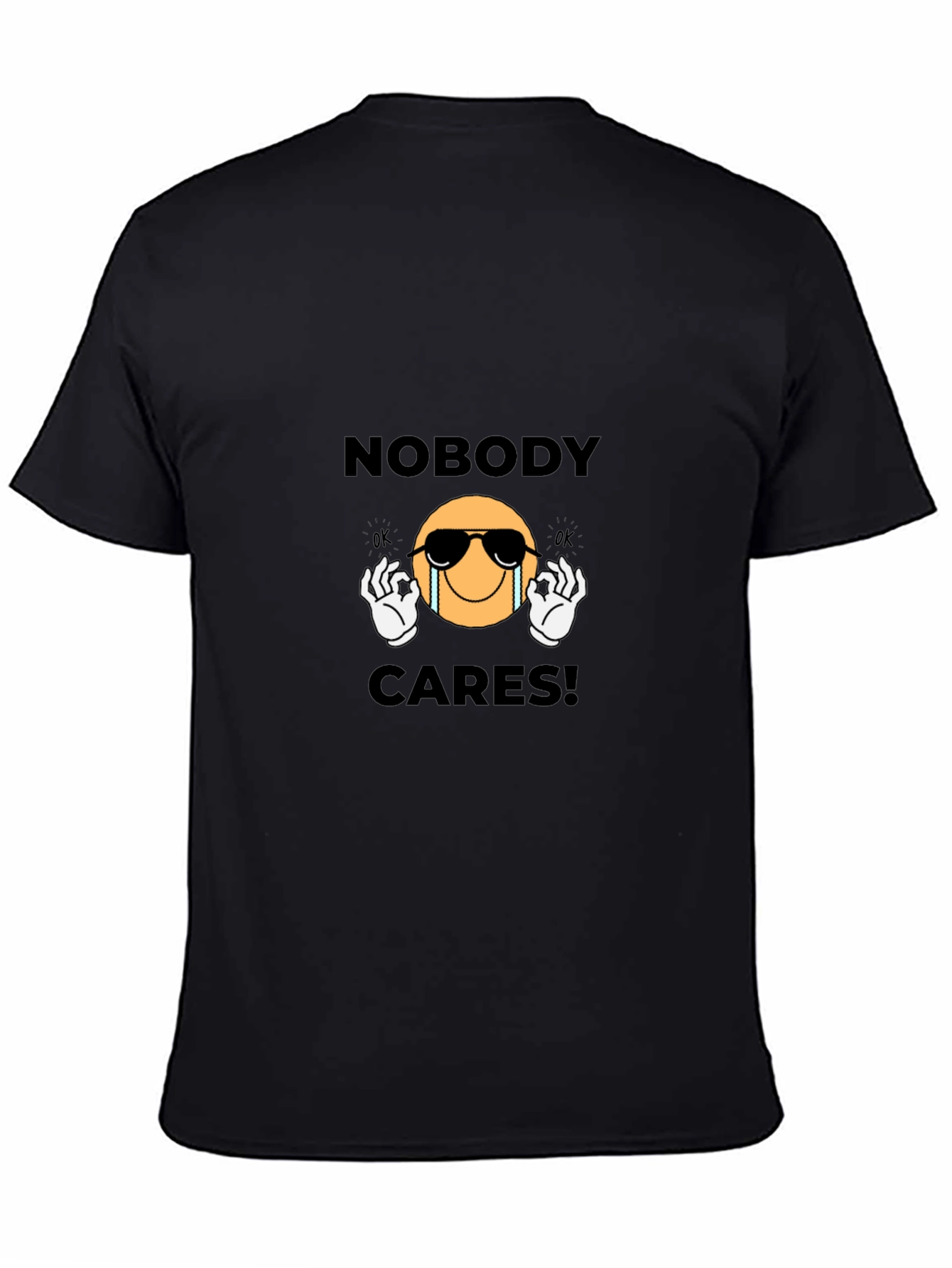 Black Nobody Cares Graphic T-Shirt - Black view 4
