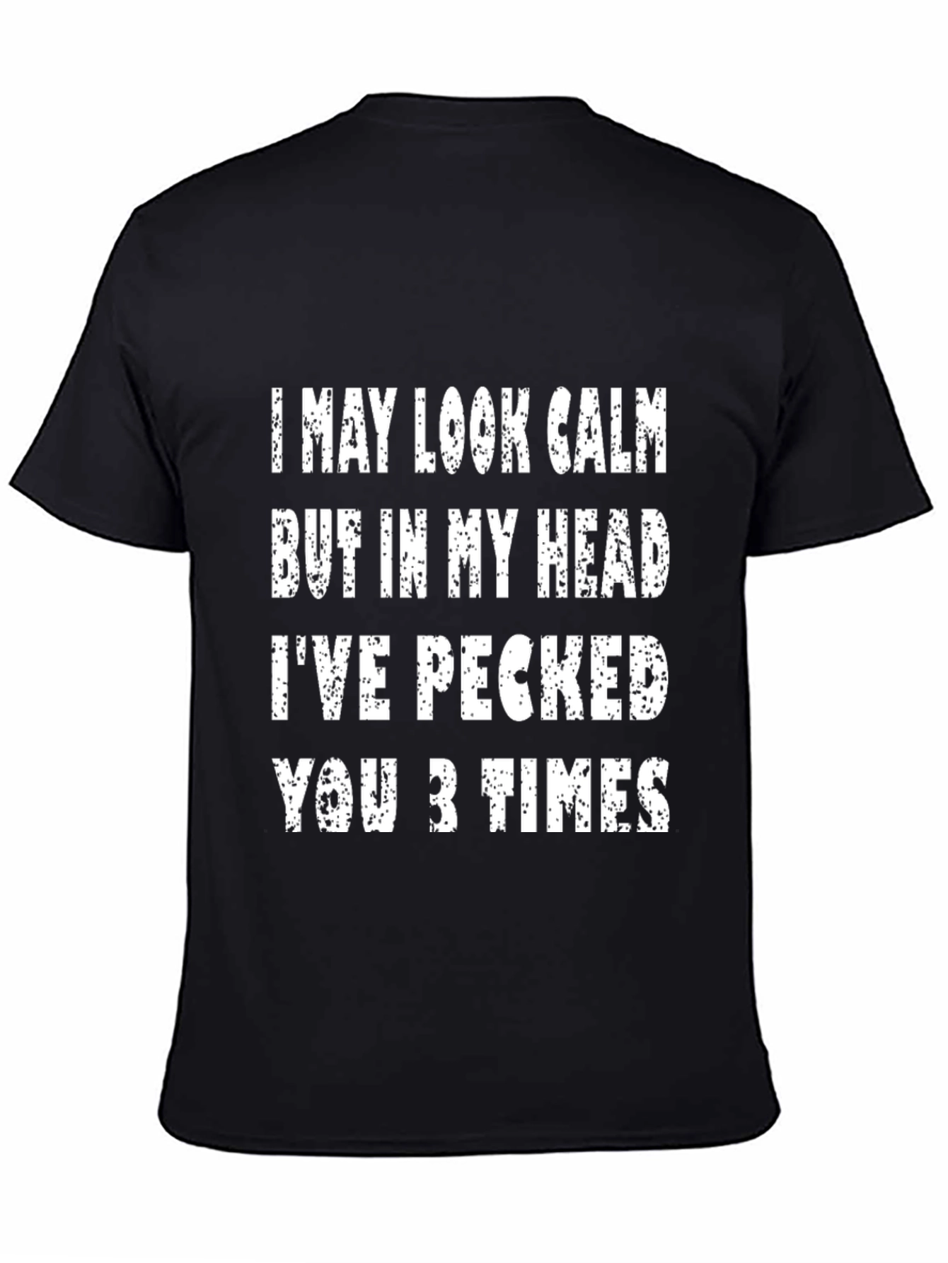 Black Funny "I May Look Calm" Graphic Tee - Black view 4
