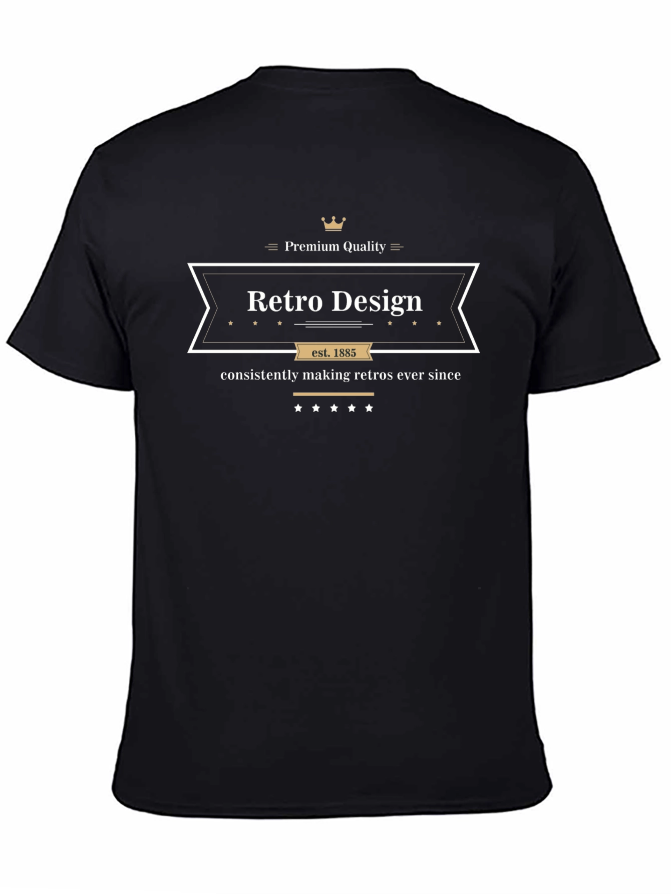 Black Retro Design T-Shirt - Premium Quality view 4