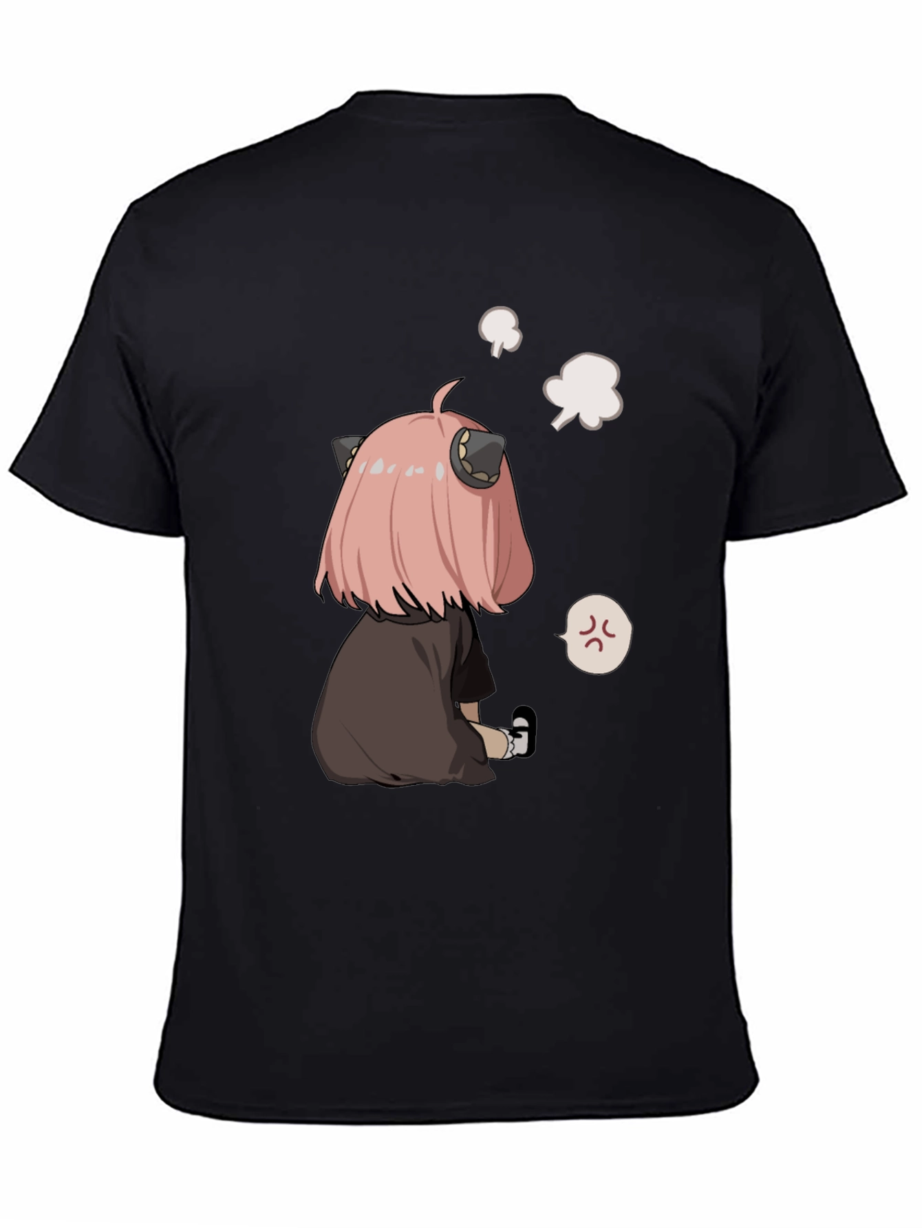Black Anime Character Graphic Print Black T-Shirt view 4