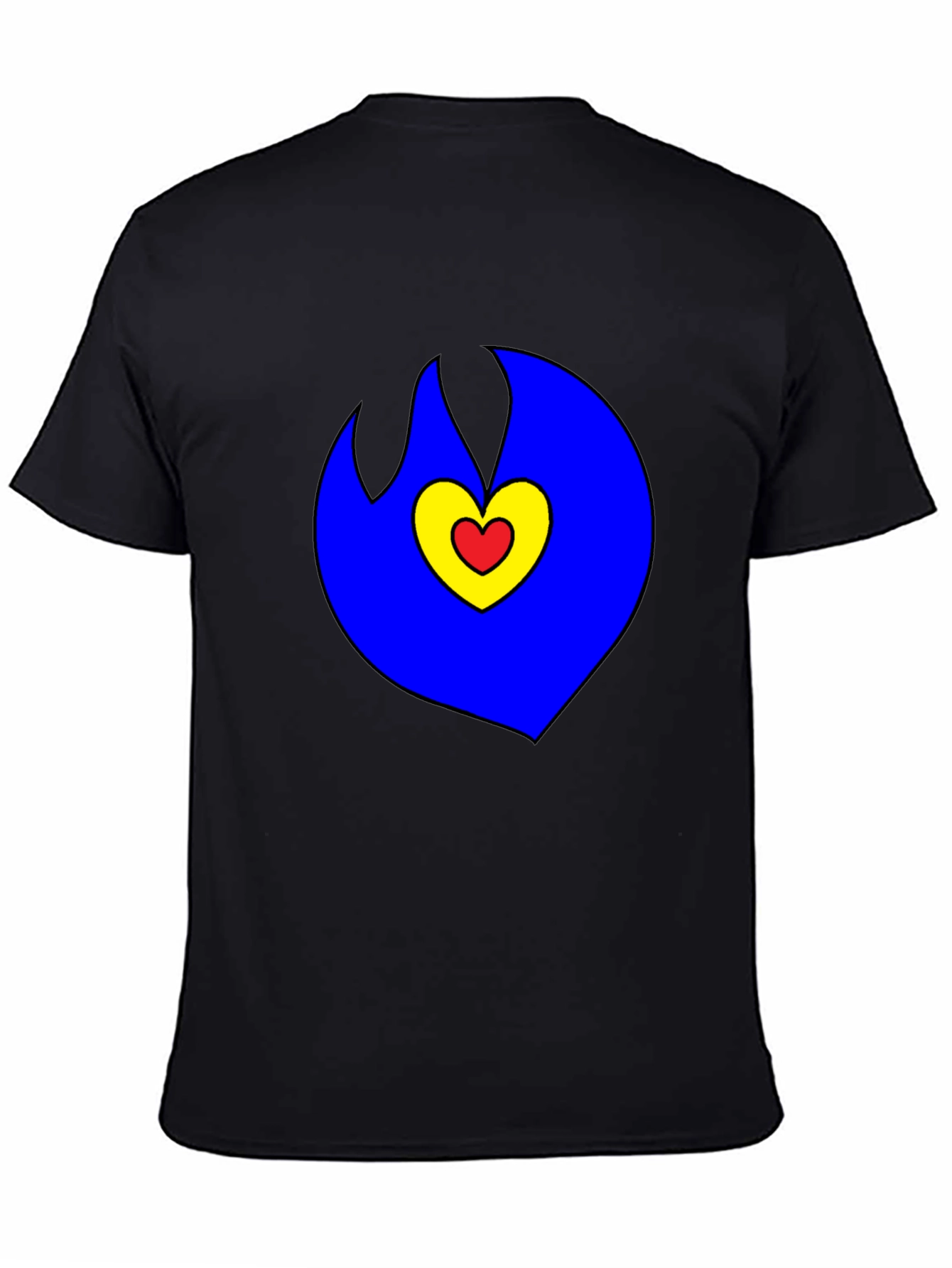 Black Heart Flame Graphic Tee - Bold & Unique Design view 4