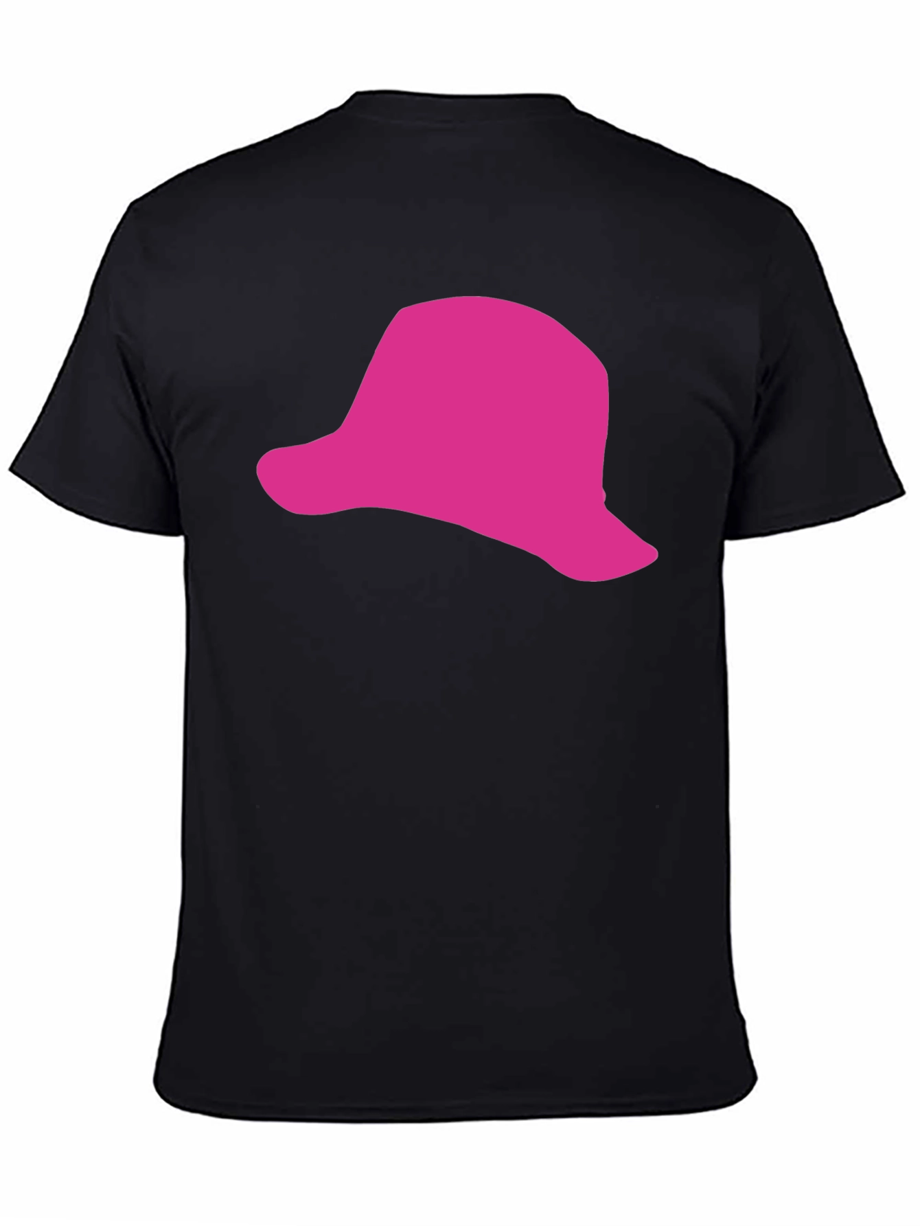 Black Pink Hat Graphic Black T-Shirt - Casual Style view 4